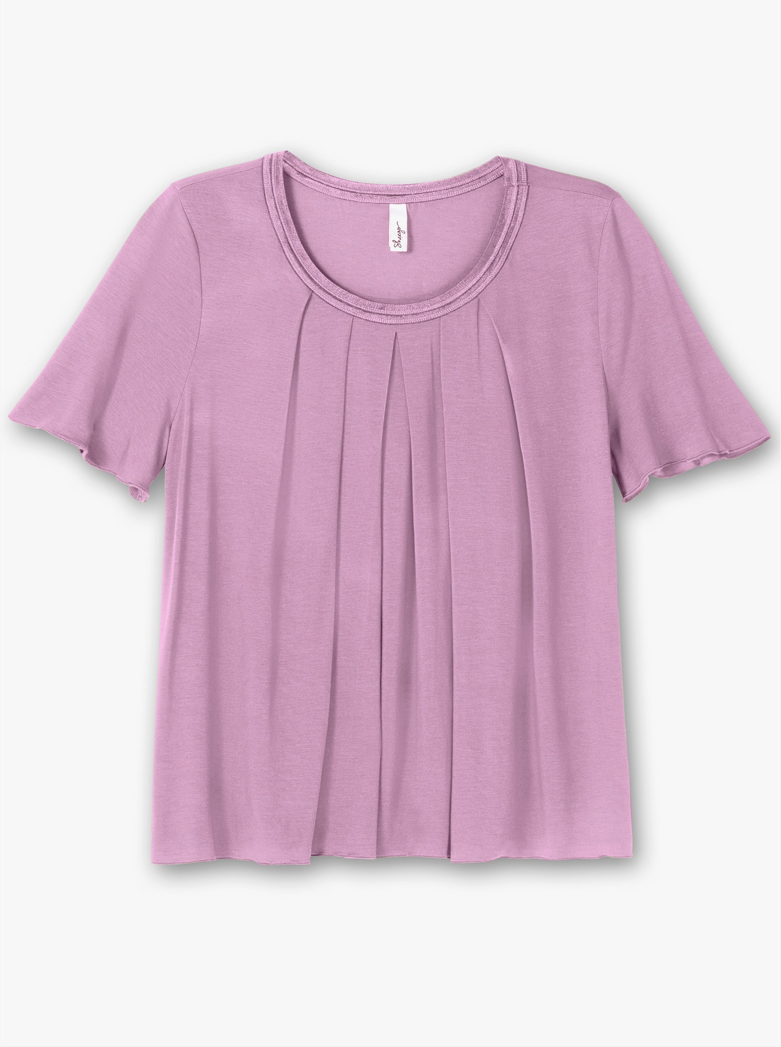 sheego Shirt mit Kellerfalte vorn - orchidee