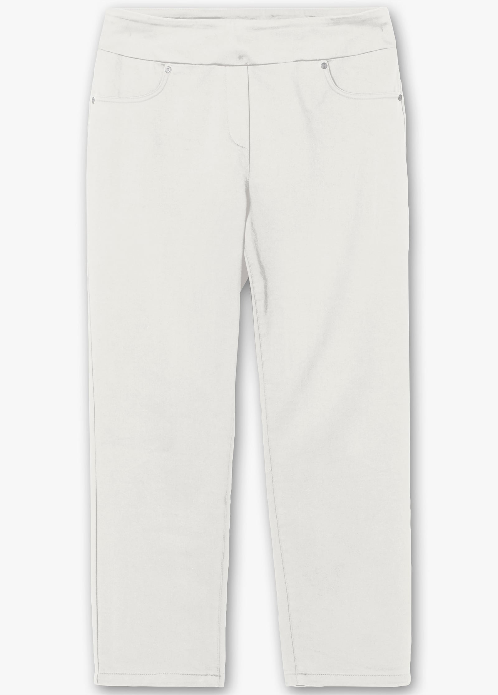 sheego 7/8-Hose mit Schlupfbund, schmale Form - weiss