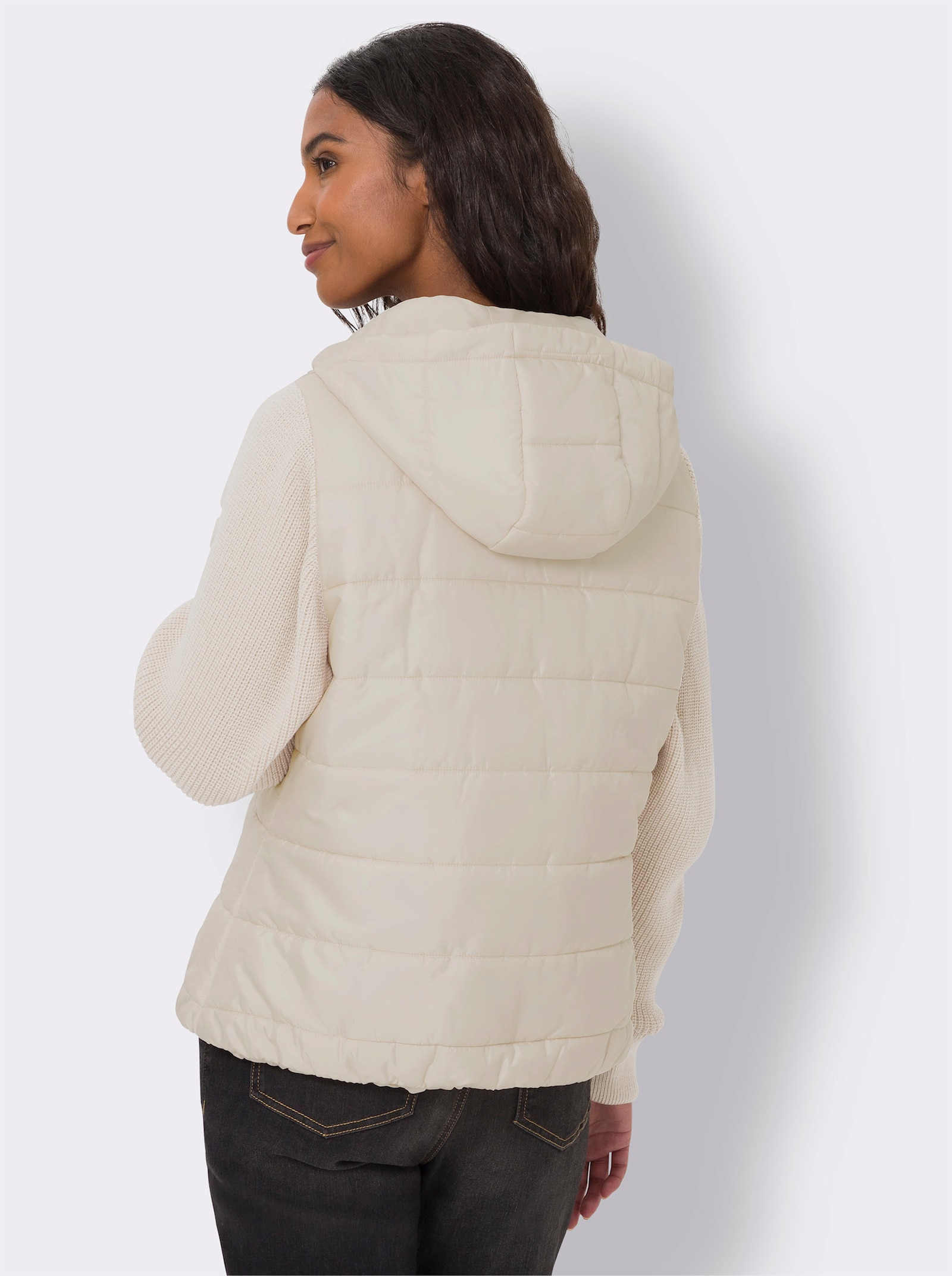 heine Veste matelassée à manches en tricot - café au lait