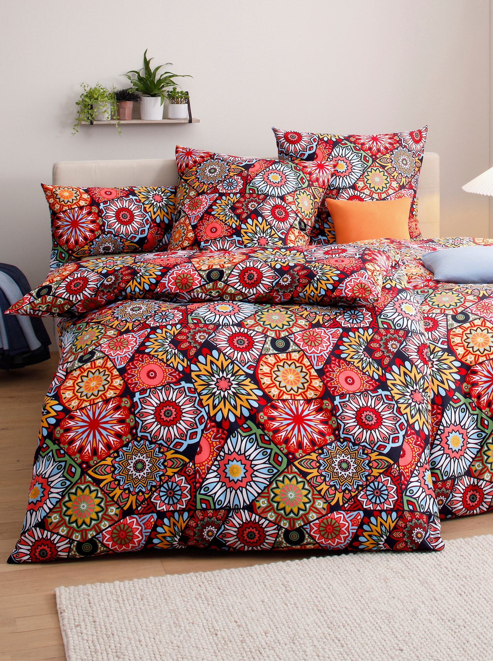 wäschepur Ložní prádlo - černá-červená-potisk