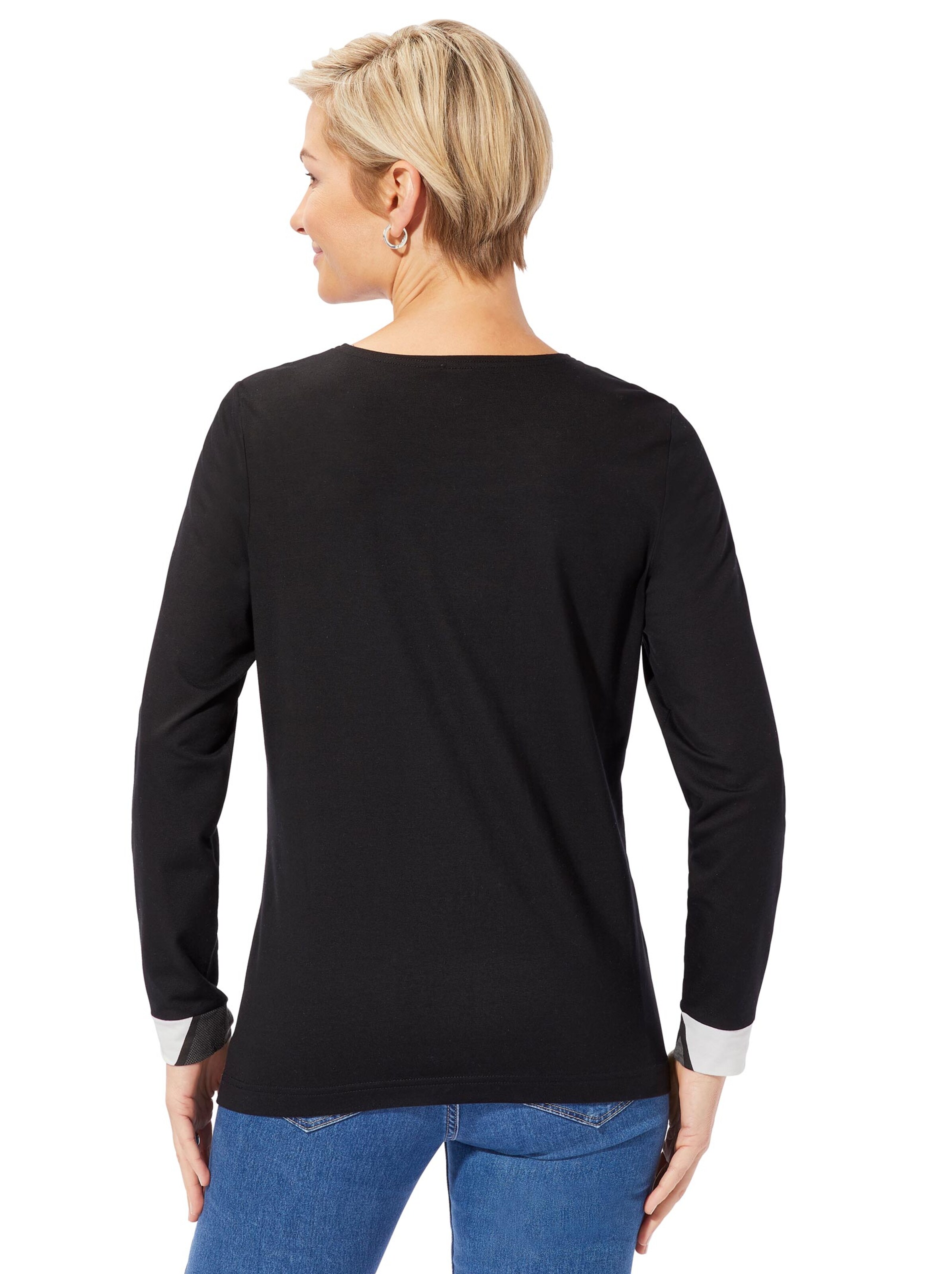 Shirt - schwarz-ecru-gemustert