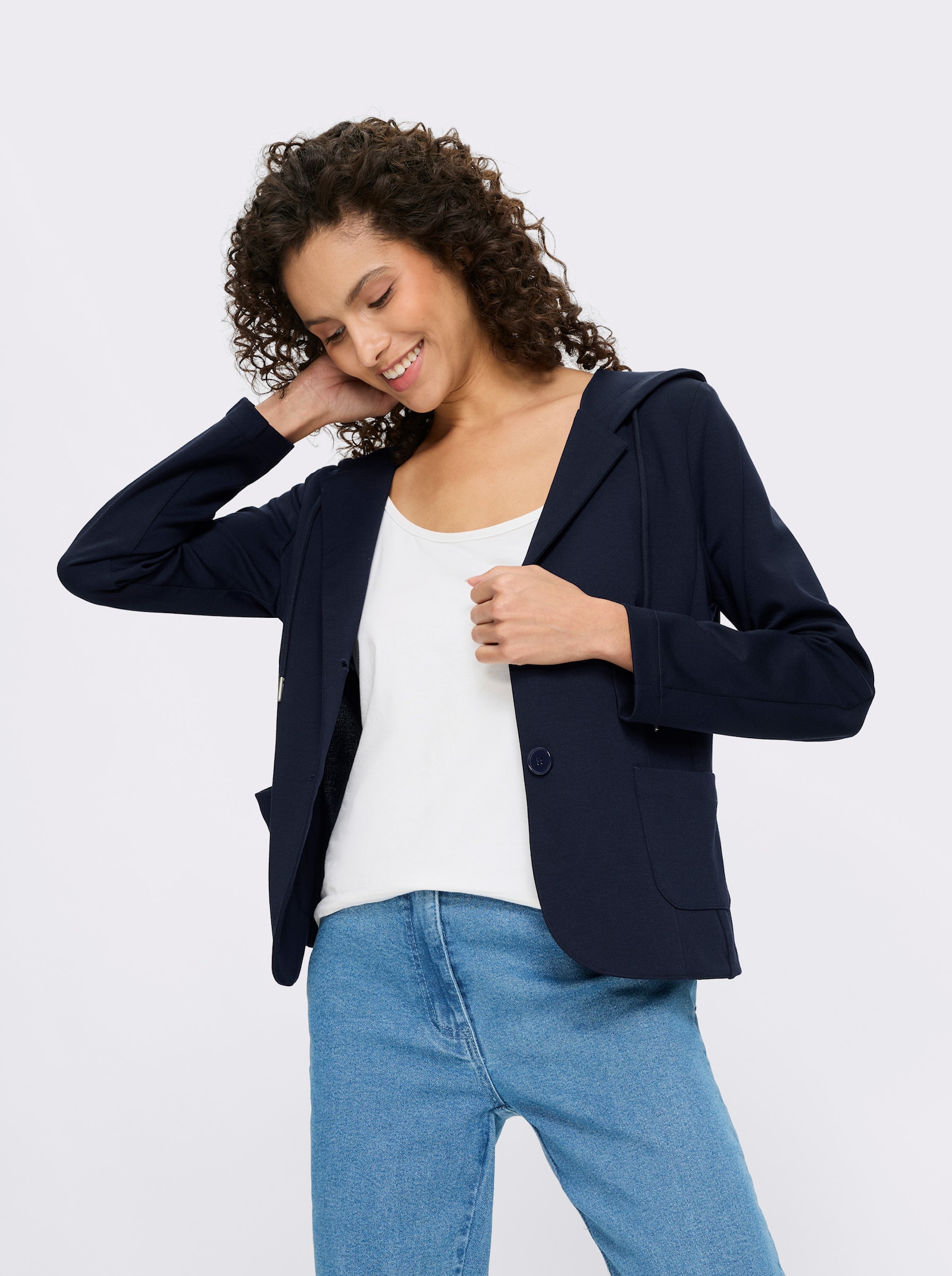 heine Blazer mit Kapuze - marine