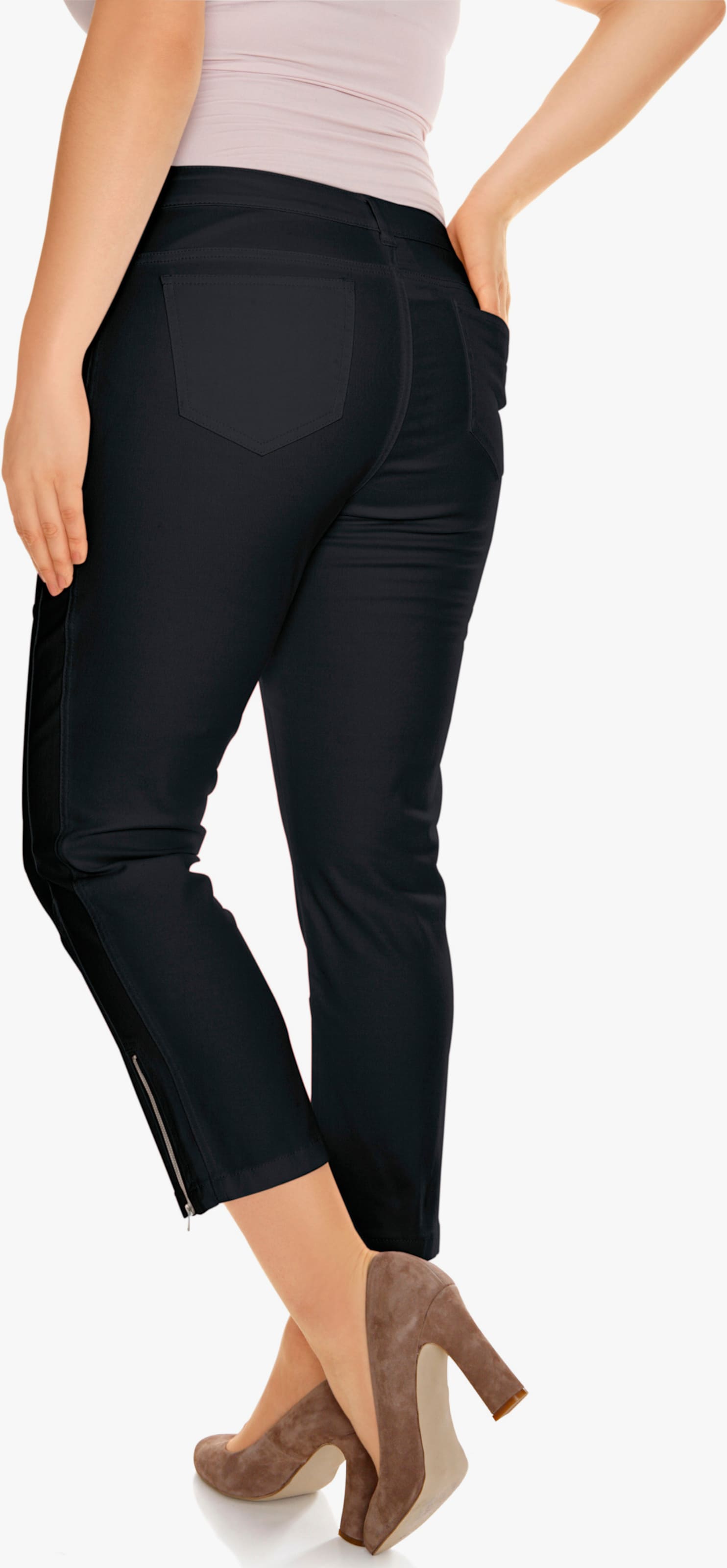 heine Röhrenhose mit Bauchweg-Einsatz vorn - schwarz