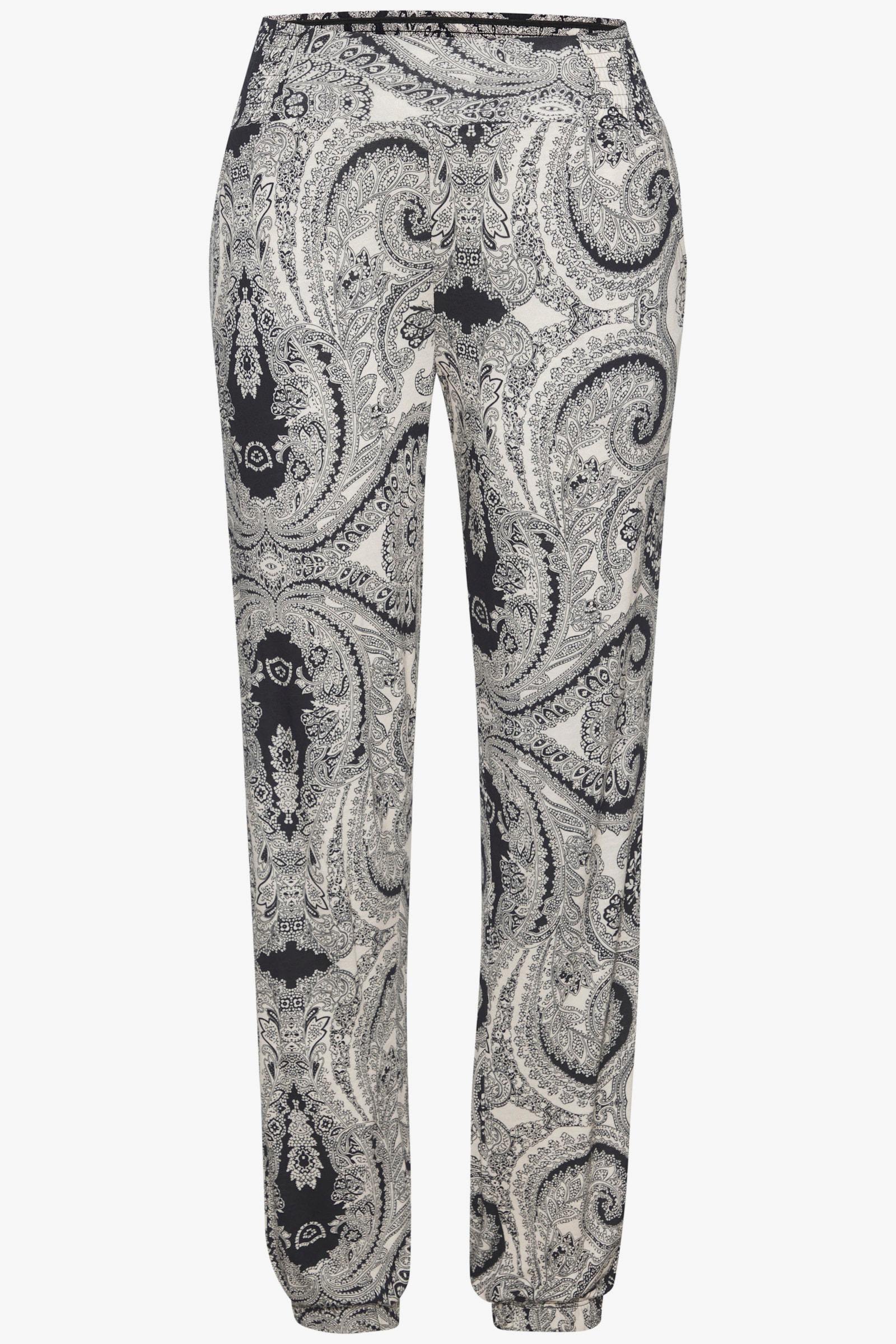 LASCANA Pantalon en jersey - noir-crème imprimé