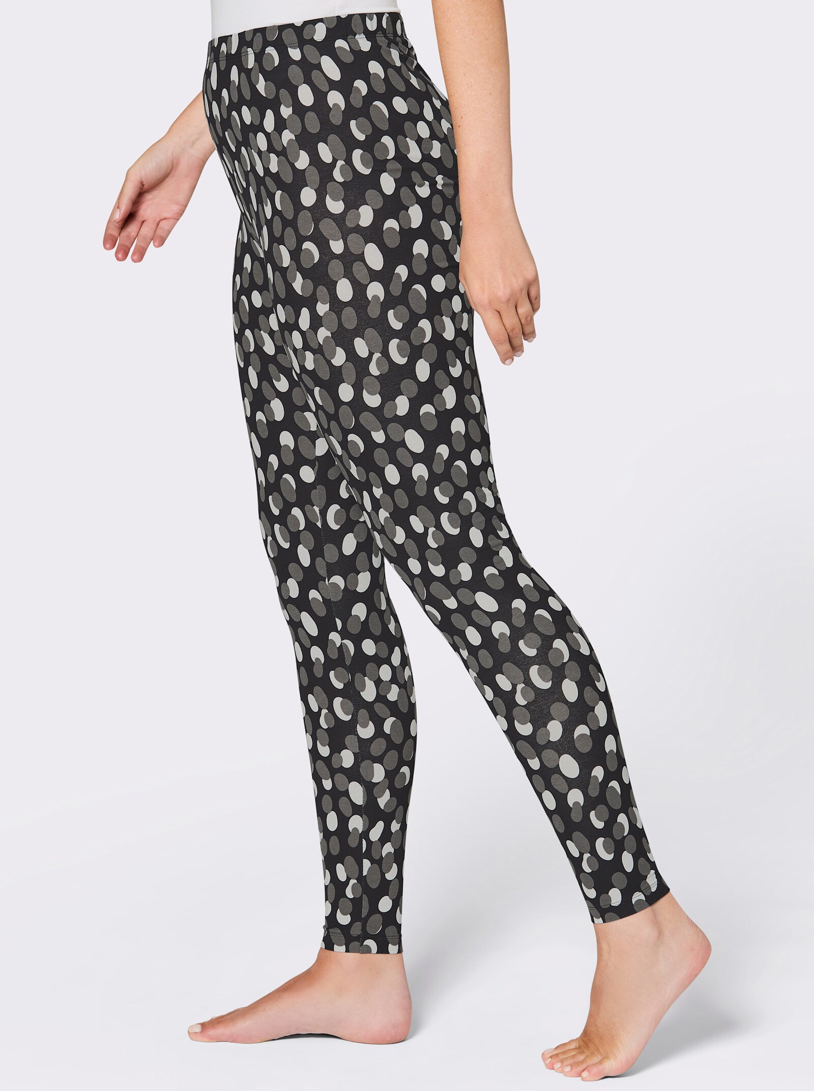 feel good Leggings mit Tupfenmuster - schwarz-anthrazit-bedruckt