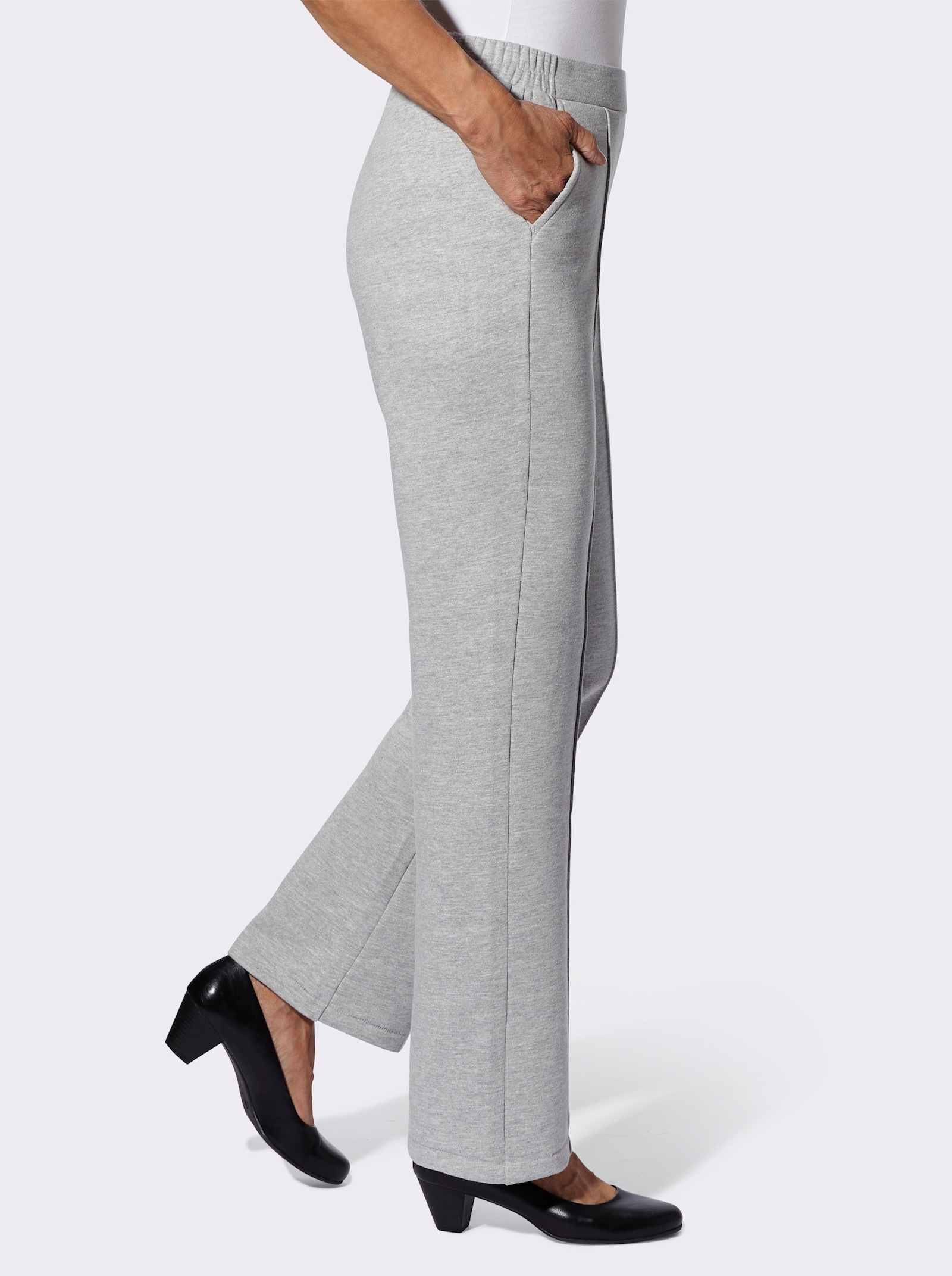 Sweathose mit rückwärtigem Dehnbund - grau-meliert