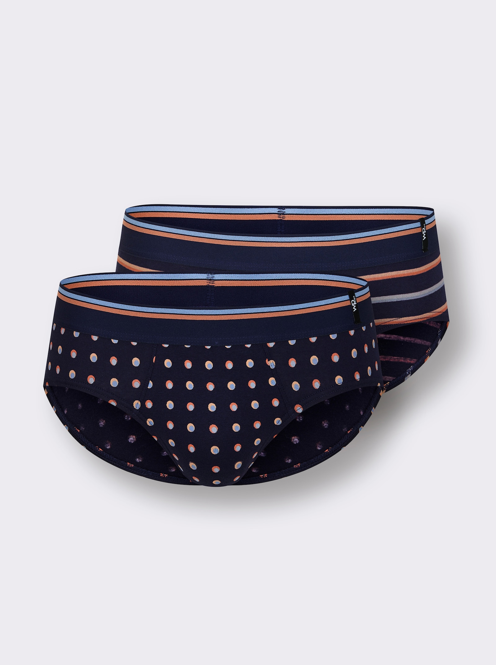 wäschepur men Slip - marine-getupft + marine-gestreift