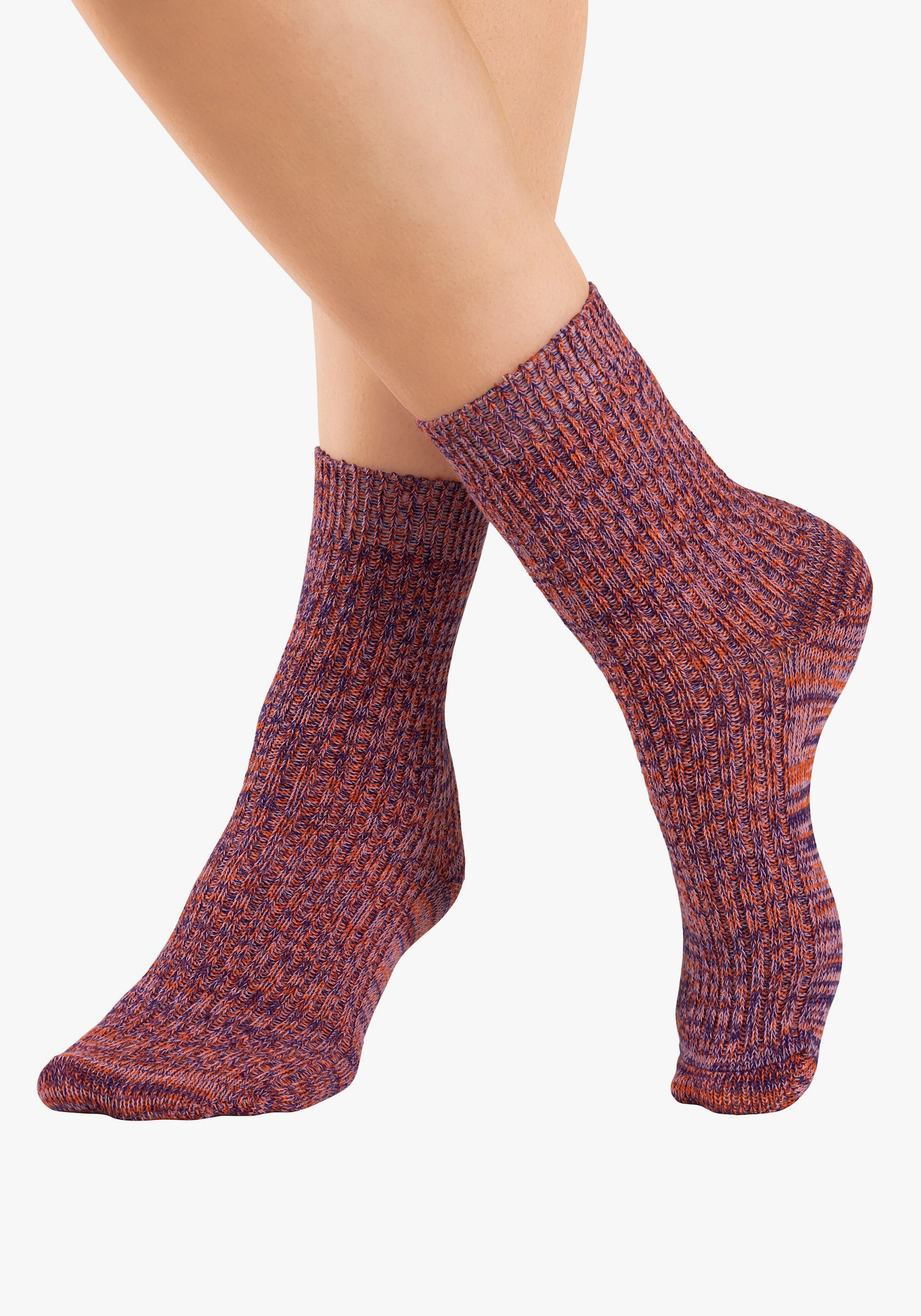 LASCANA Socken - 1x gelb-bunt, 1x grün-bunt, 1x rot-bunt, 1x blau-bunt, 1x hellbraun-bunt