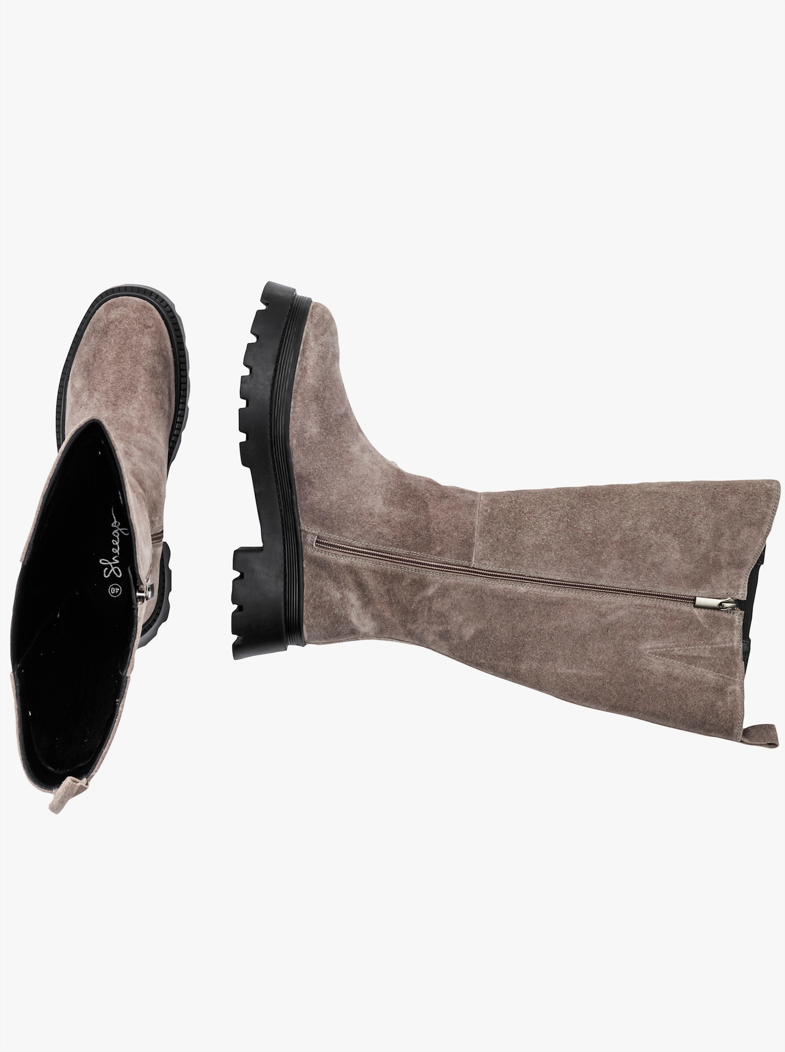 sheego Weitschaftstiefel mit Stretch-Einsatz - taupe