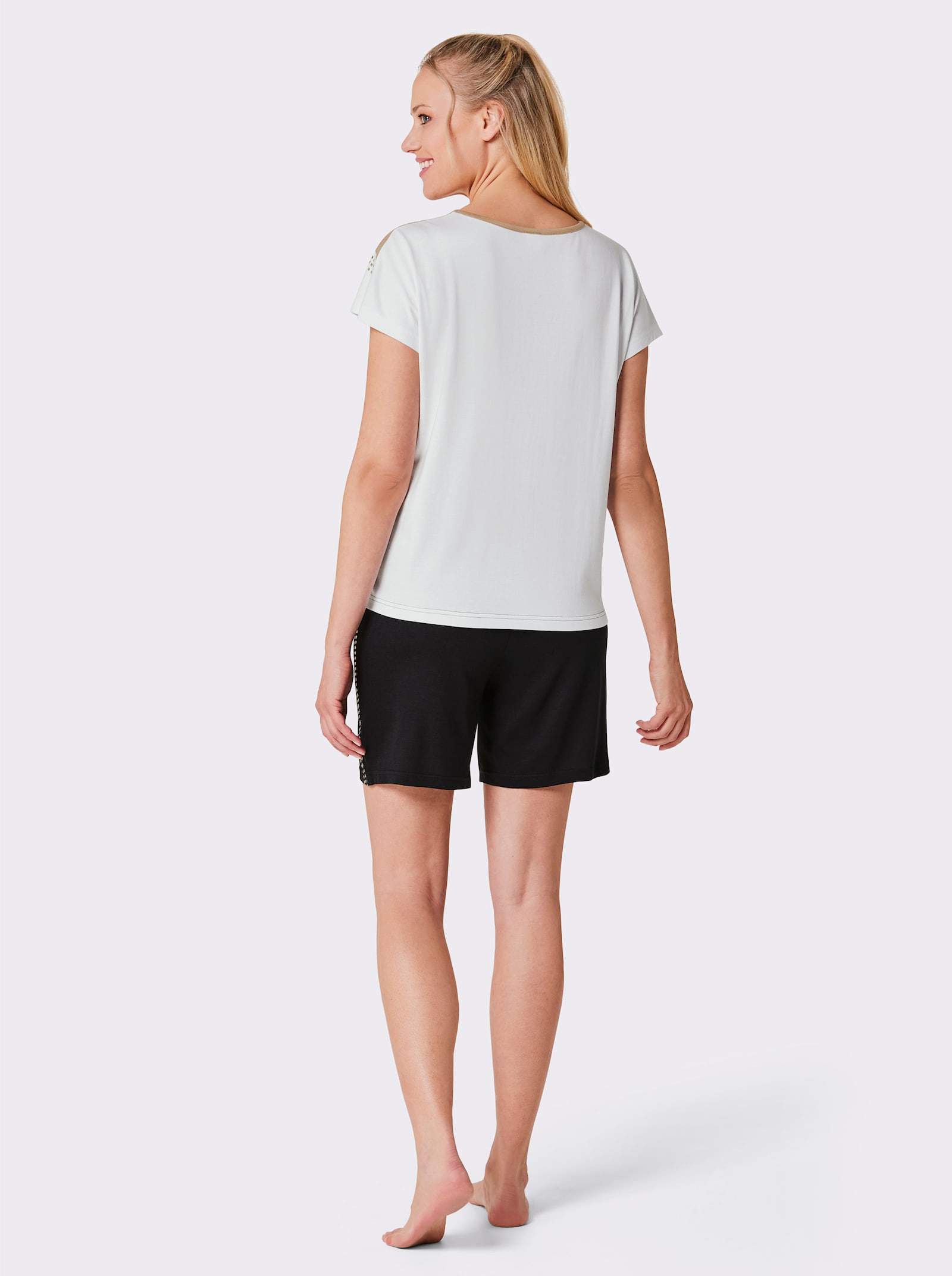 wäschepur Shortys mit Grafik-Muster - camel-schwarz + ecru-camel