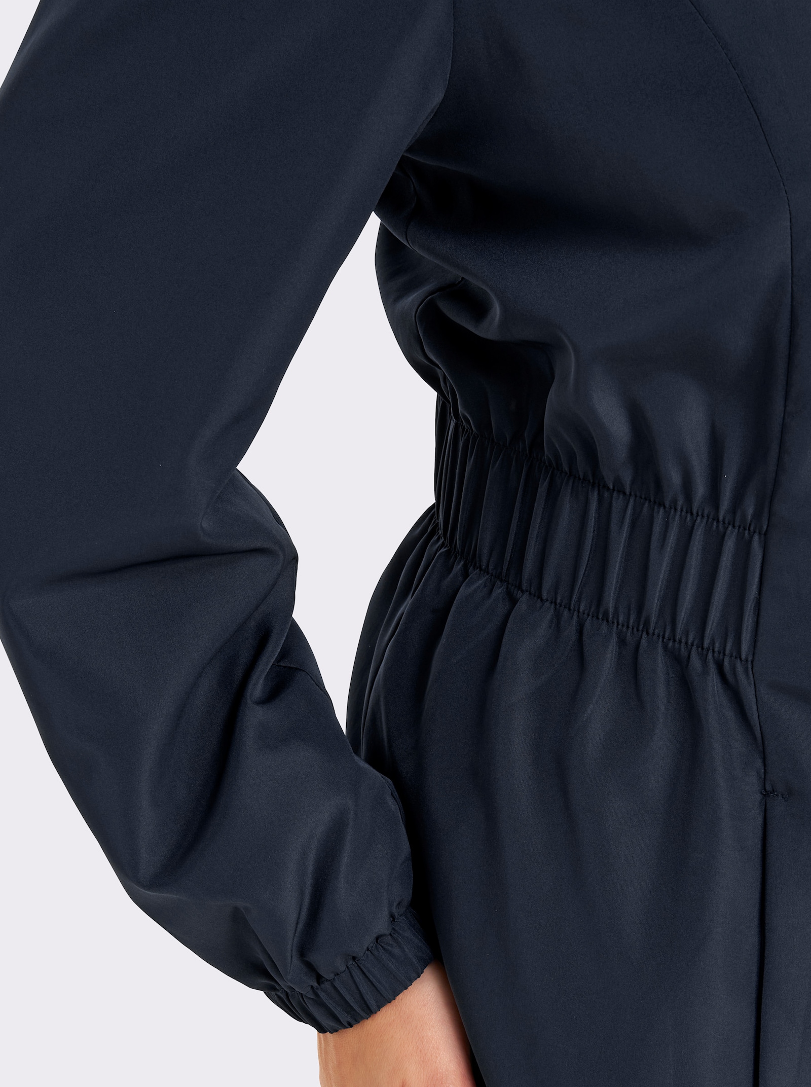 sheego Jacke mit voluminösem Kragen - tiefblau