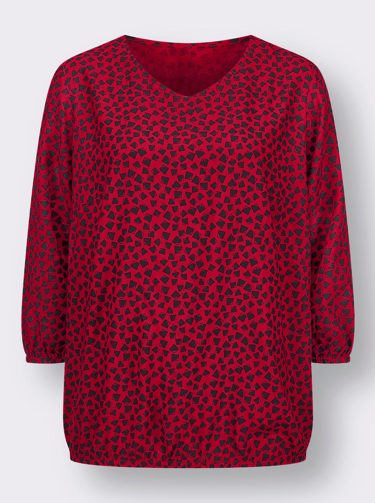 Comfortabele blouse - rood/zwart geprint