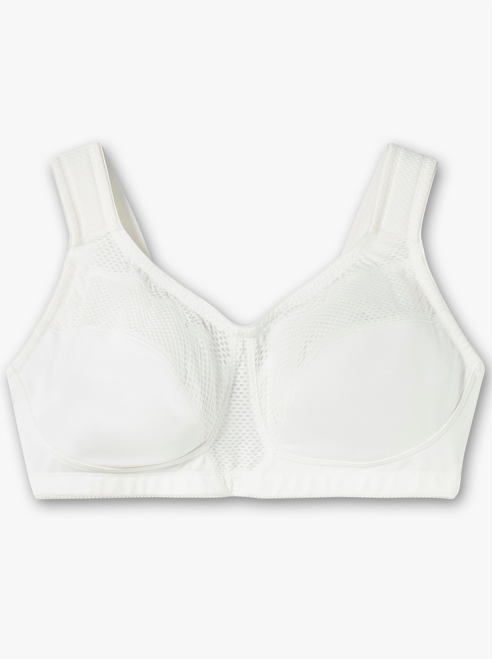 sheego Sport-BH ohne Bügel mit Netzeinsätzen - weiß