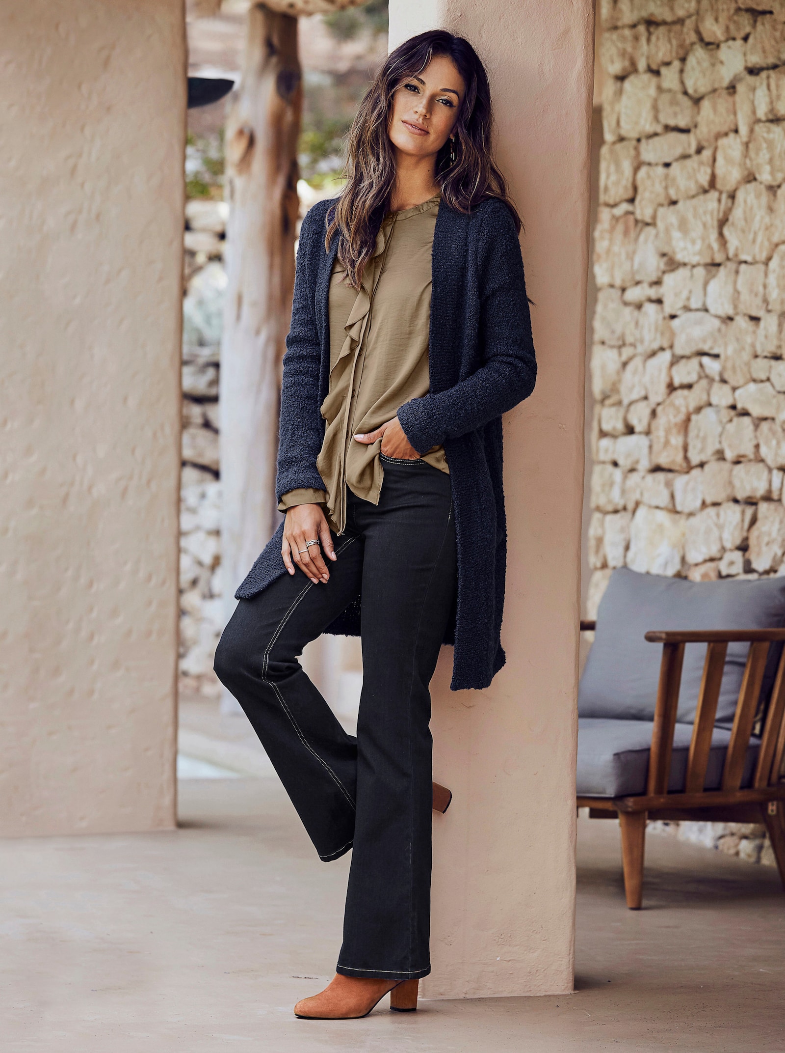 Bootcut jeans in 5-pocketsmodel - dark-blue