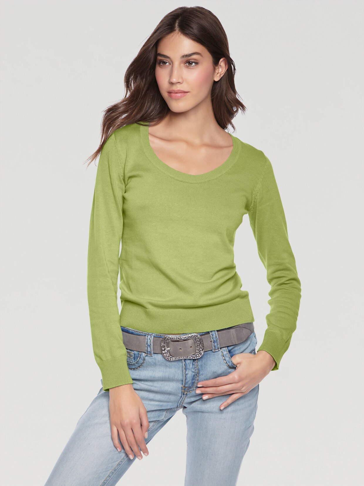 heine Rundhals-Pullover - kiwi