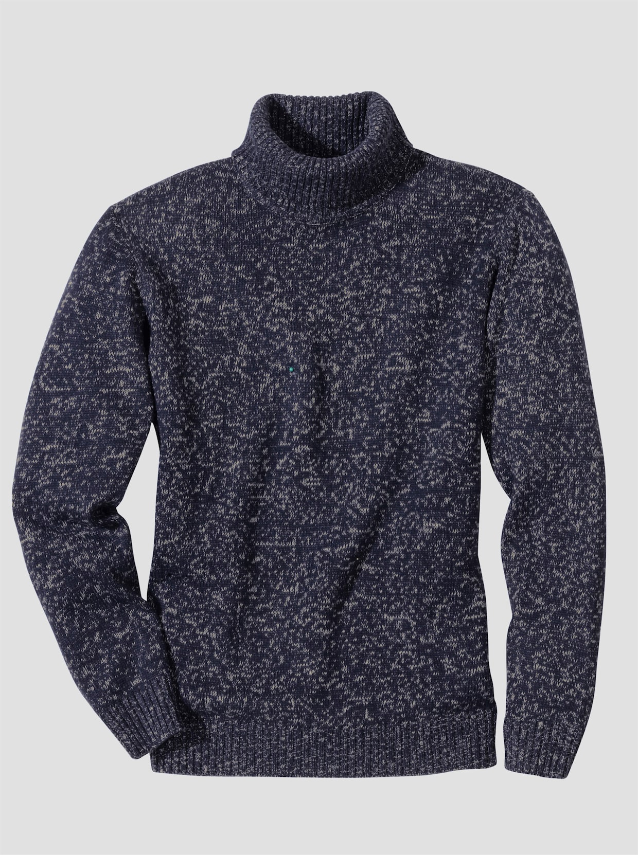 Svetr s rolákovým límcem melanžového vzhledu - námořnická modrá-melír