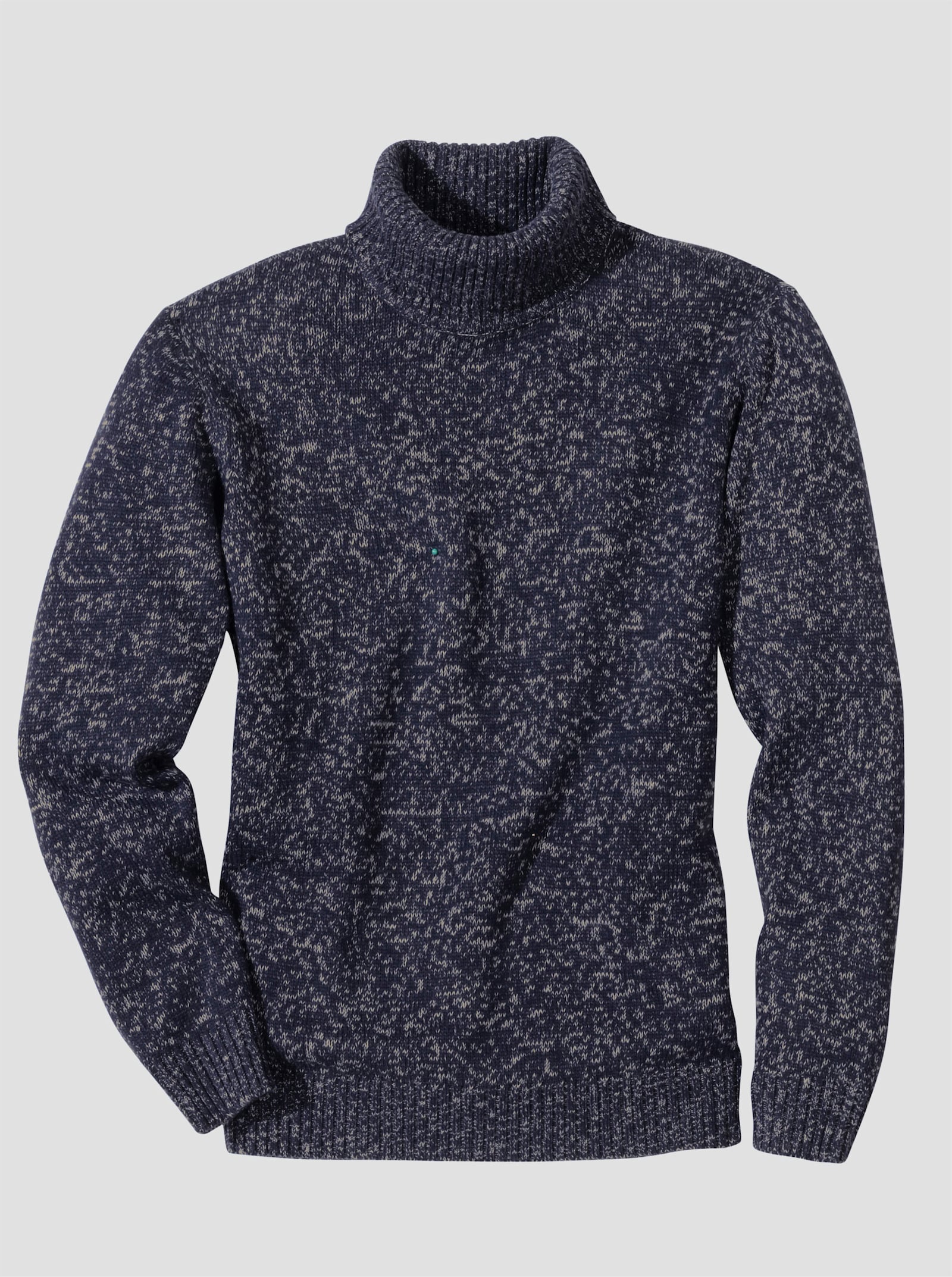 Svetr s rolákovým límcem melanžového vzhledu - námořnická modrá-melír