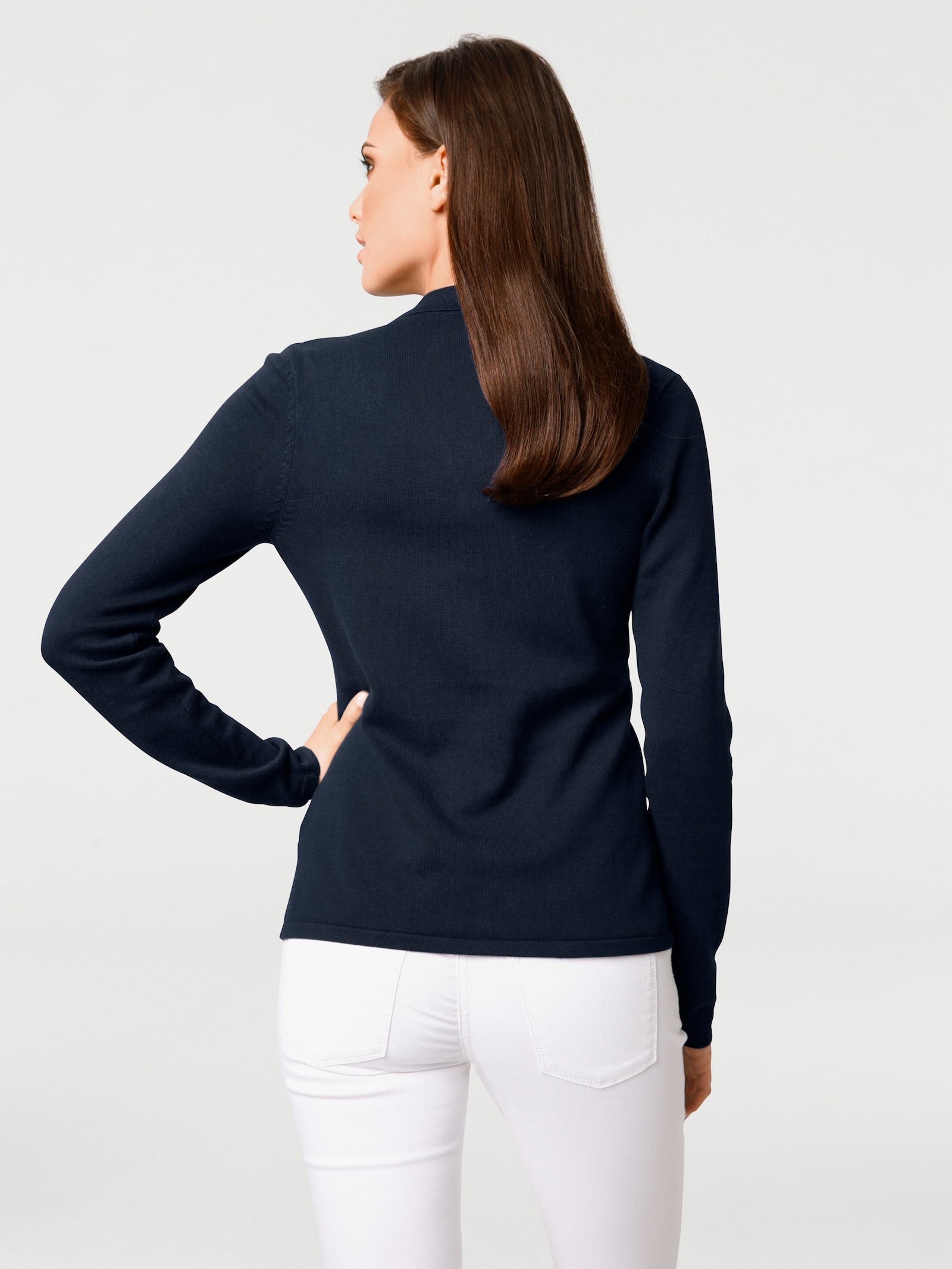 heine Feinstrickjacke mit Reverskragen - marine