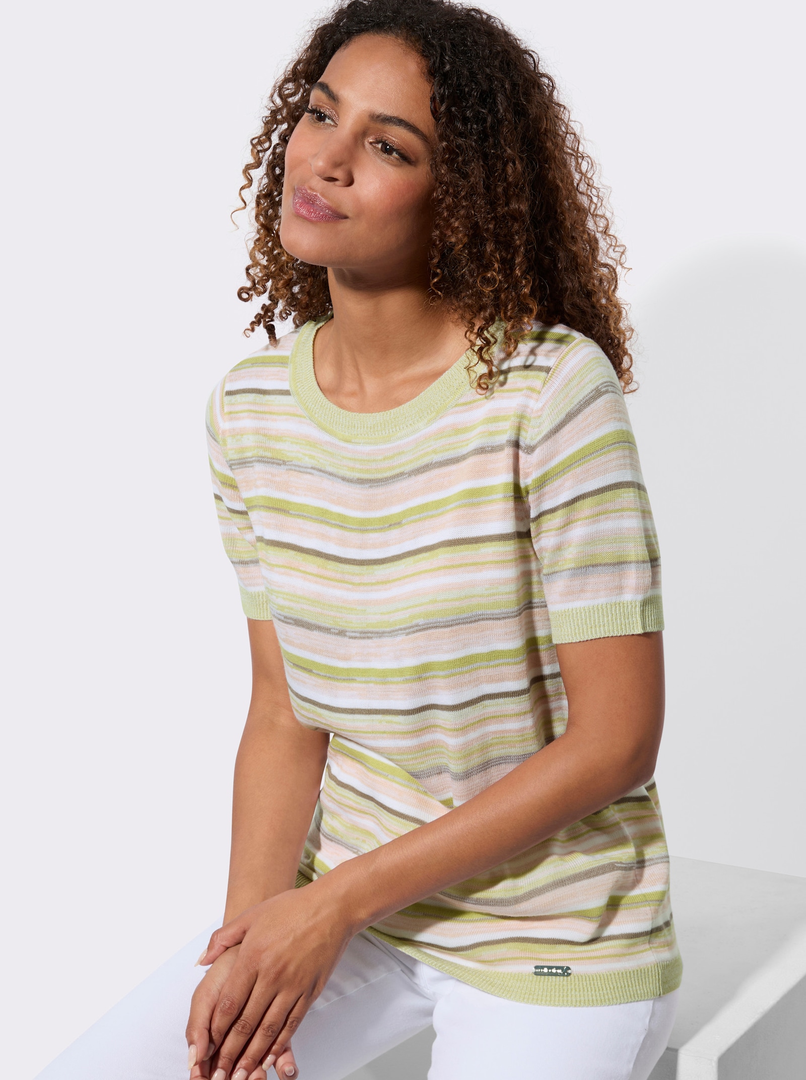 Pullover in Melange-Optik - puder-weiss-meliert