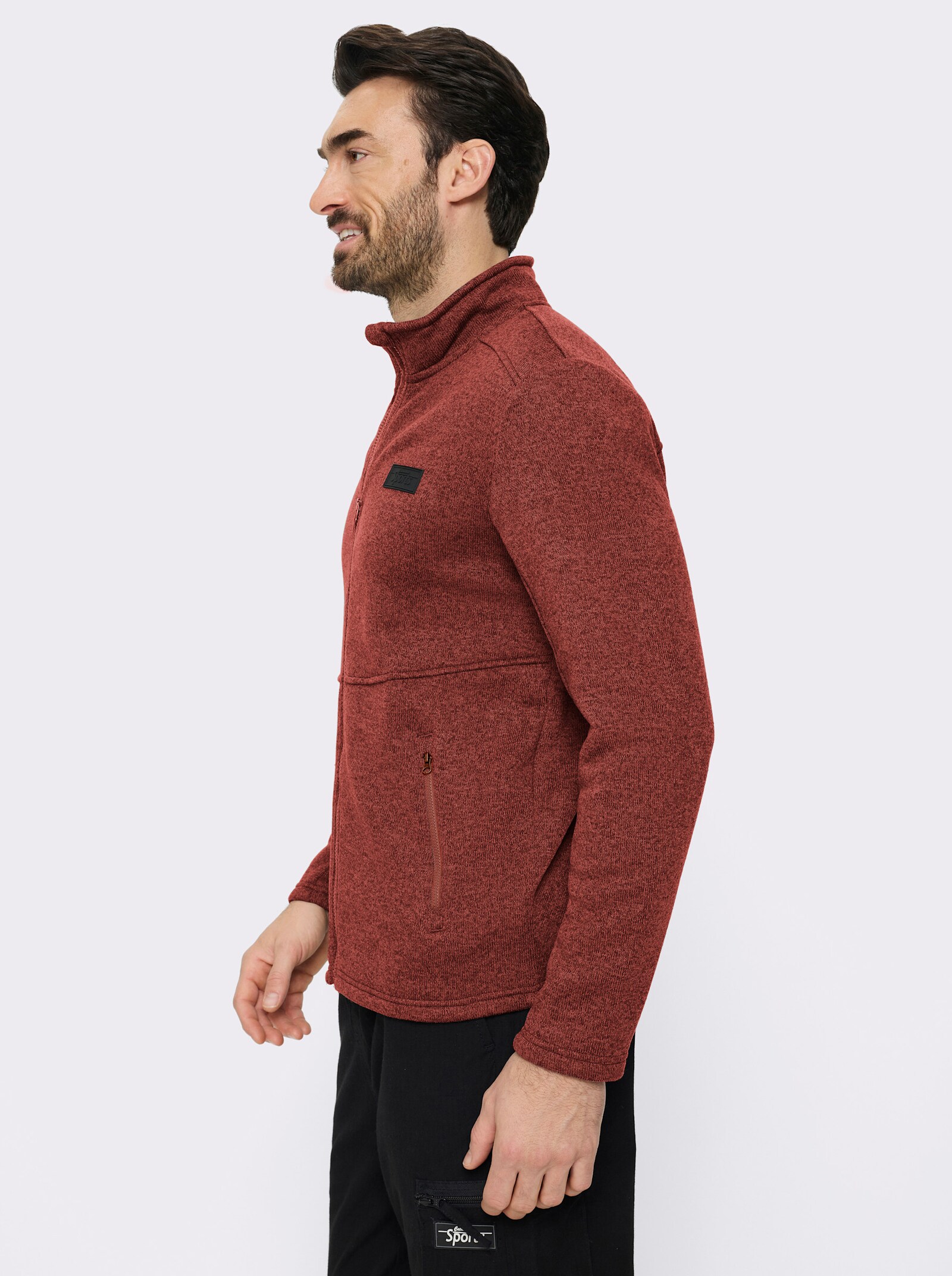 Catamaran Sports Strickfleecejacke mit 2 Reißverschluss-Taschen - graphit-meliert