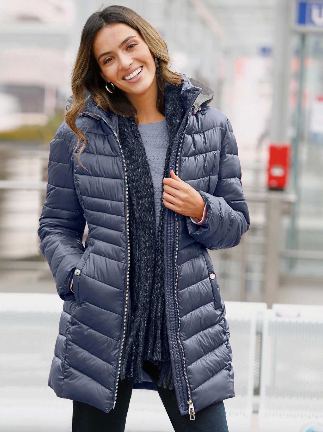 Steppjacke - rauchblau