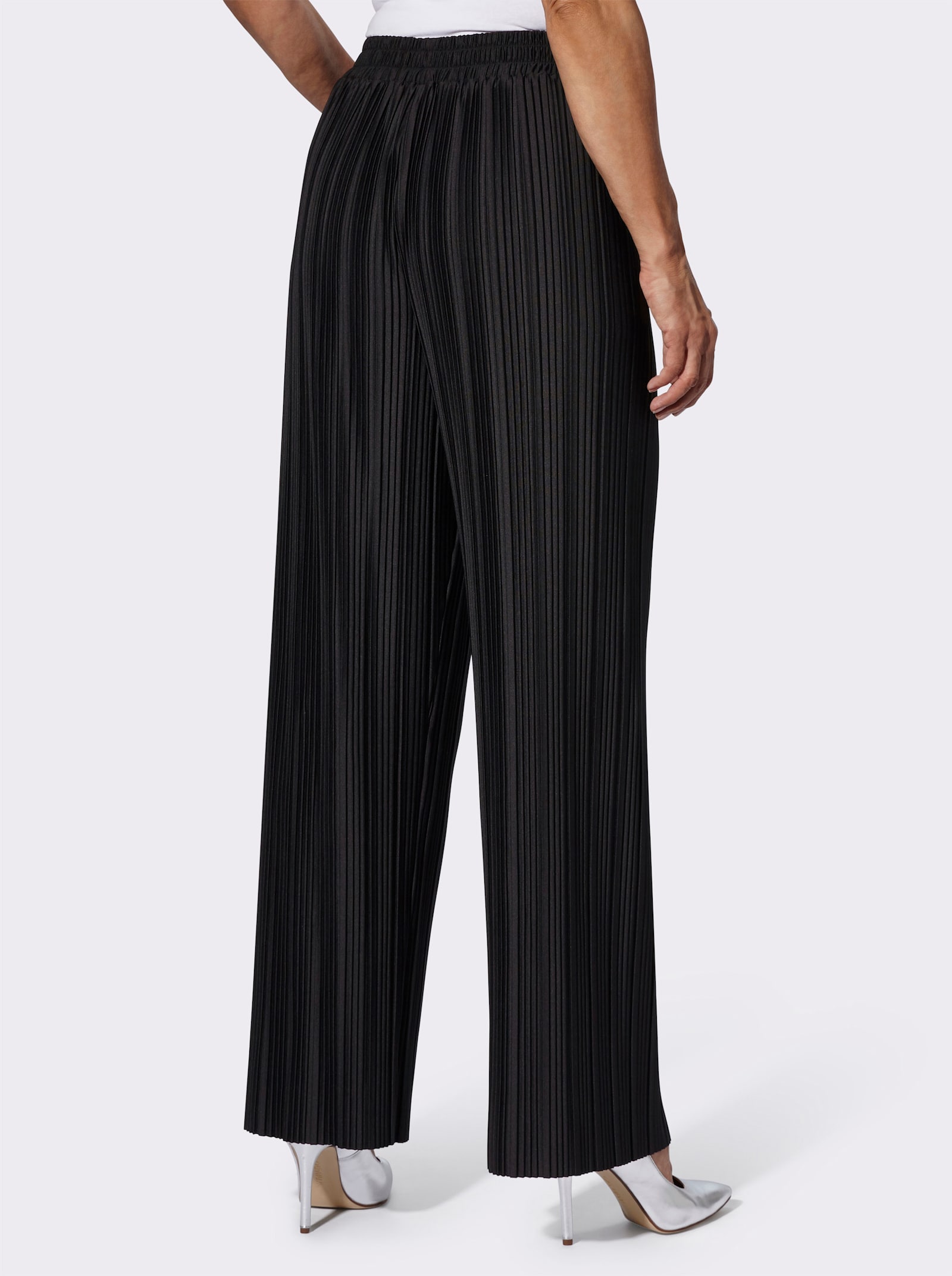 Schlupfhose mit elastischem Bund - schwarz