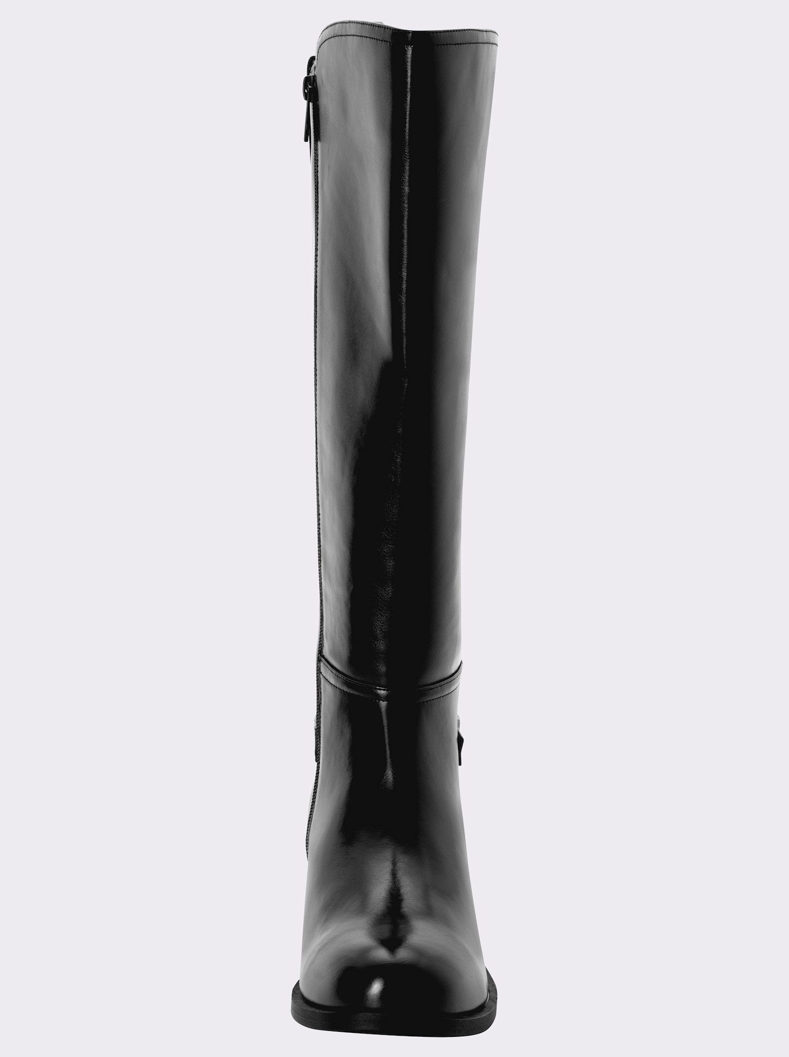 Weitschaftstiefel mit dezentem Glanz - schwarz