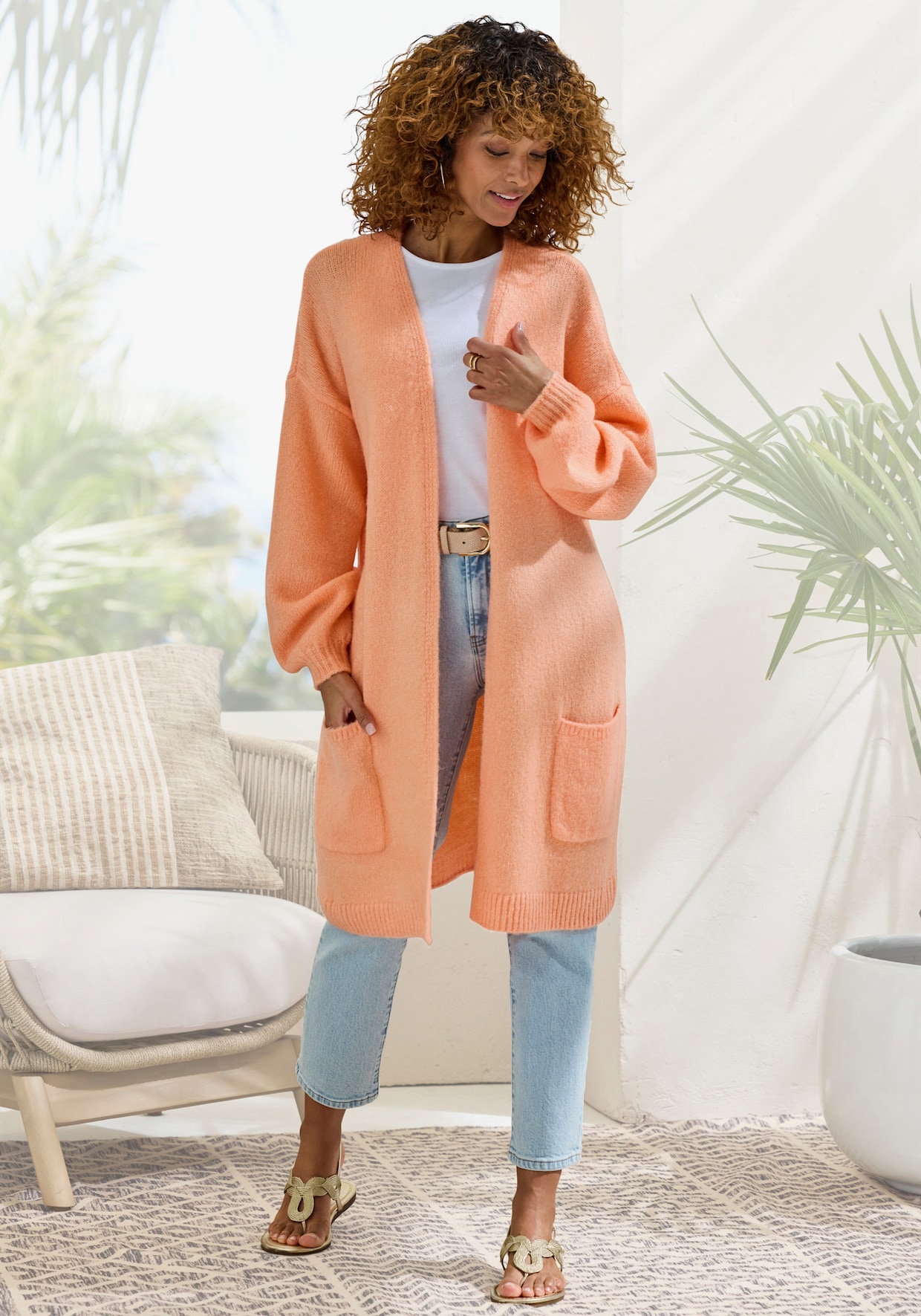 Vivance Longstrickjacke - pfirsich