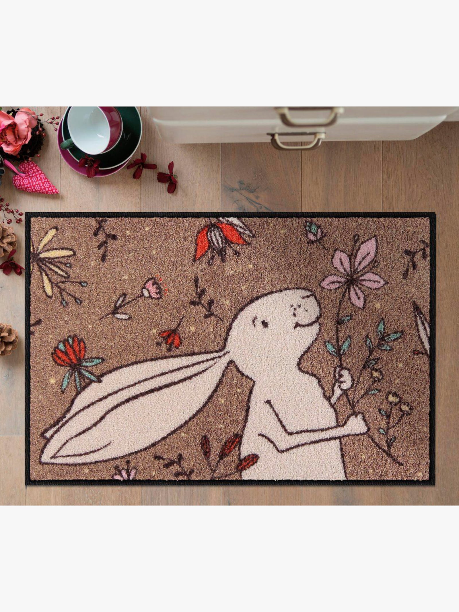 Salonloewe Fußmatte - taupe-ecru-bedruckt