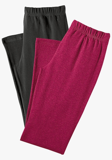 Caprihose - 1x schwarz, 1x himbeere