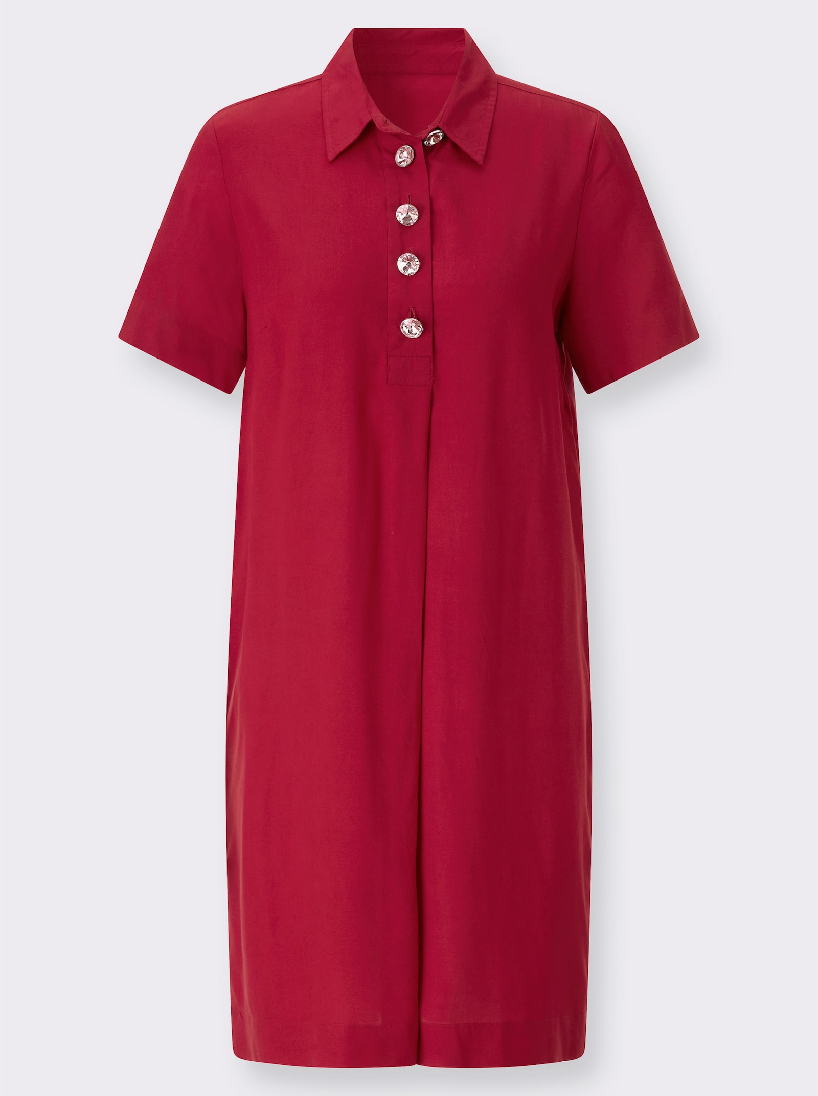 Webkleid mit Knopfleiste - rot