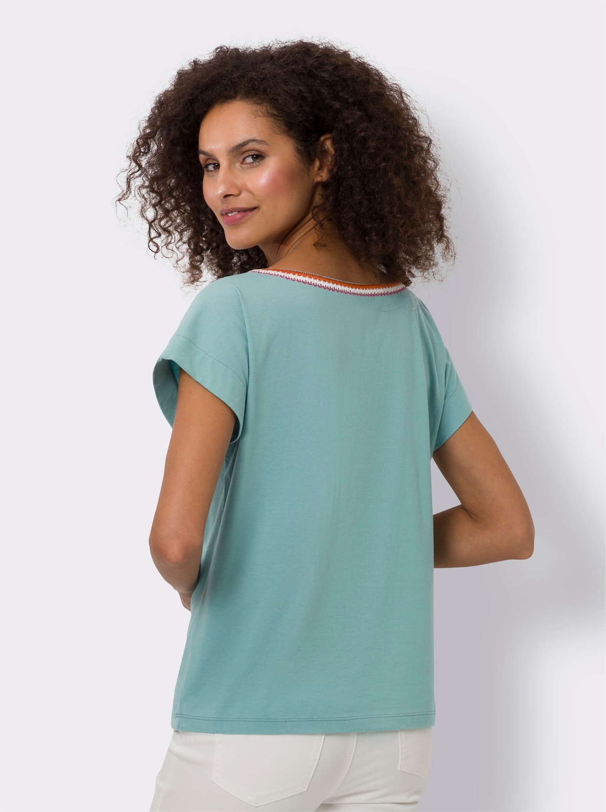 heine Shirt met ronde hals - salie