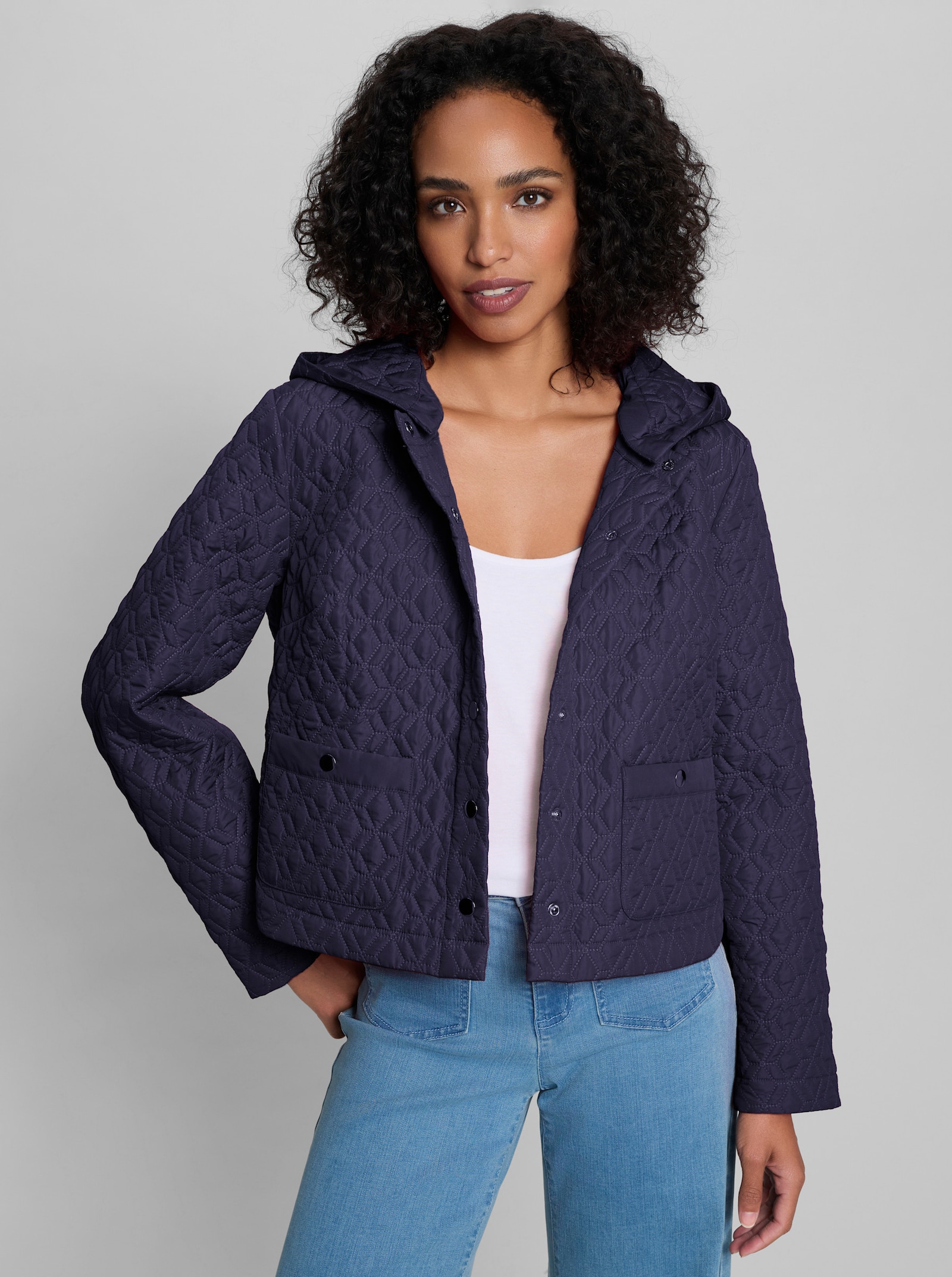 heine Kapuzenjacke mit Steppung - marine