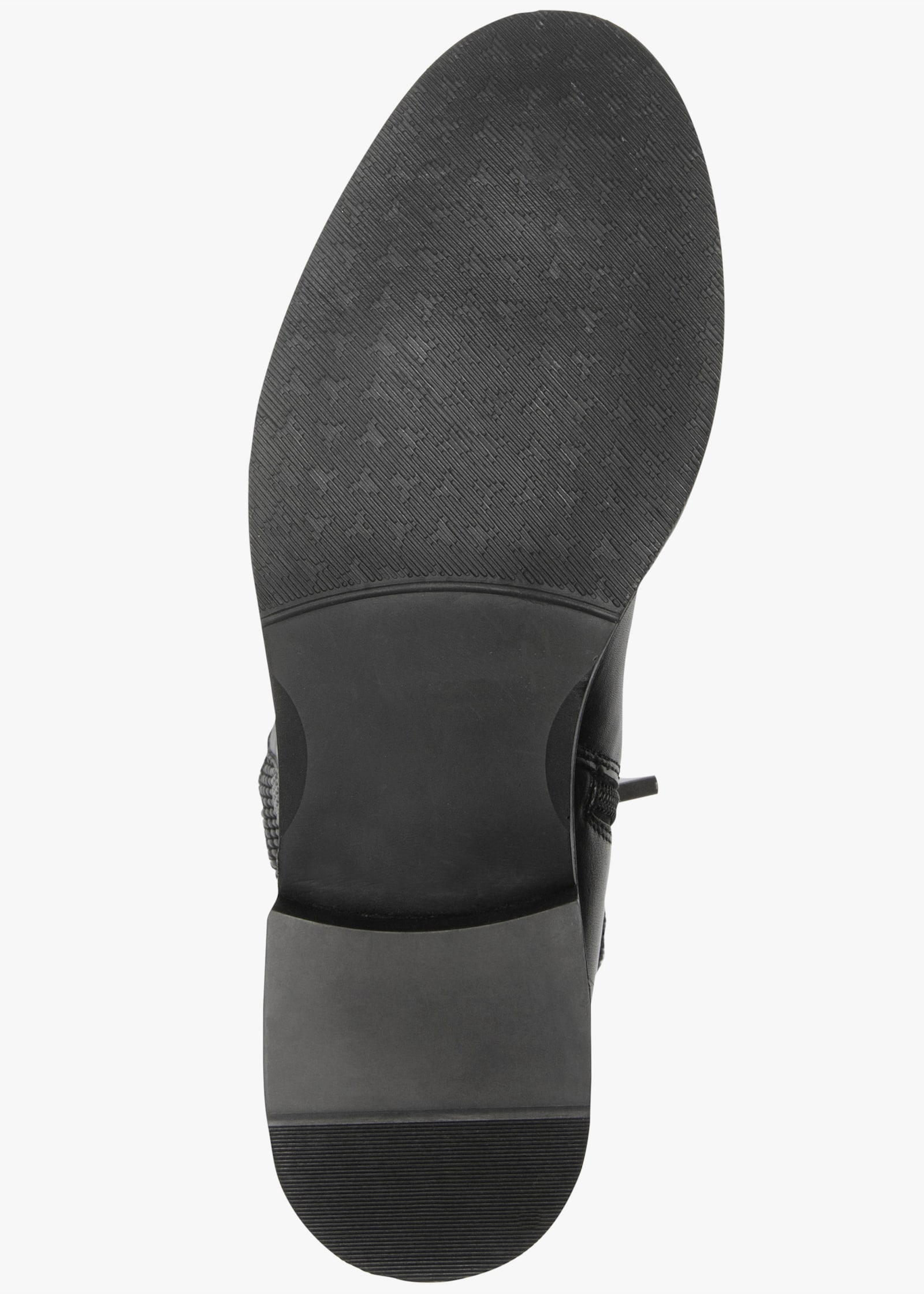 sheego Weitschaftstiefel aus Leder, mit Zierschnalle - schwarz