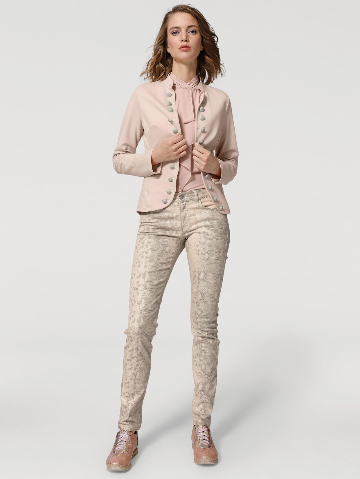 Linea Tesini Jersey-Blazer - nude