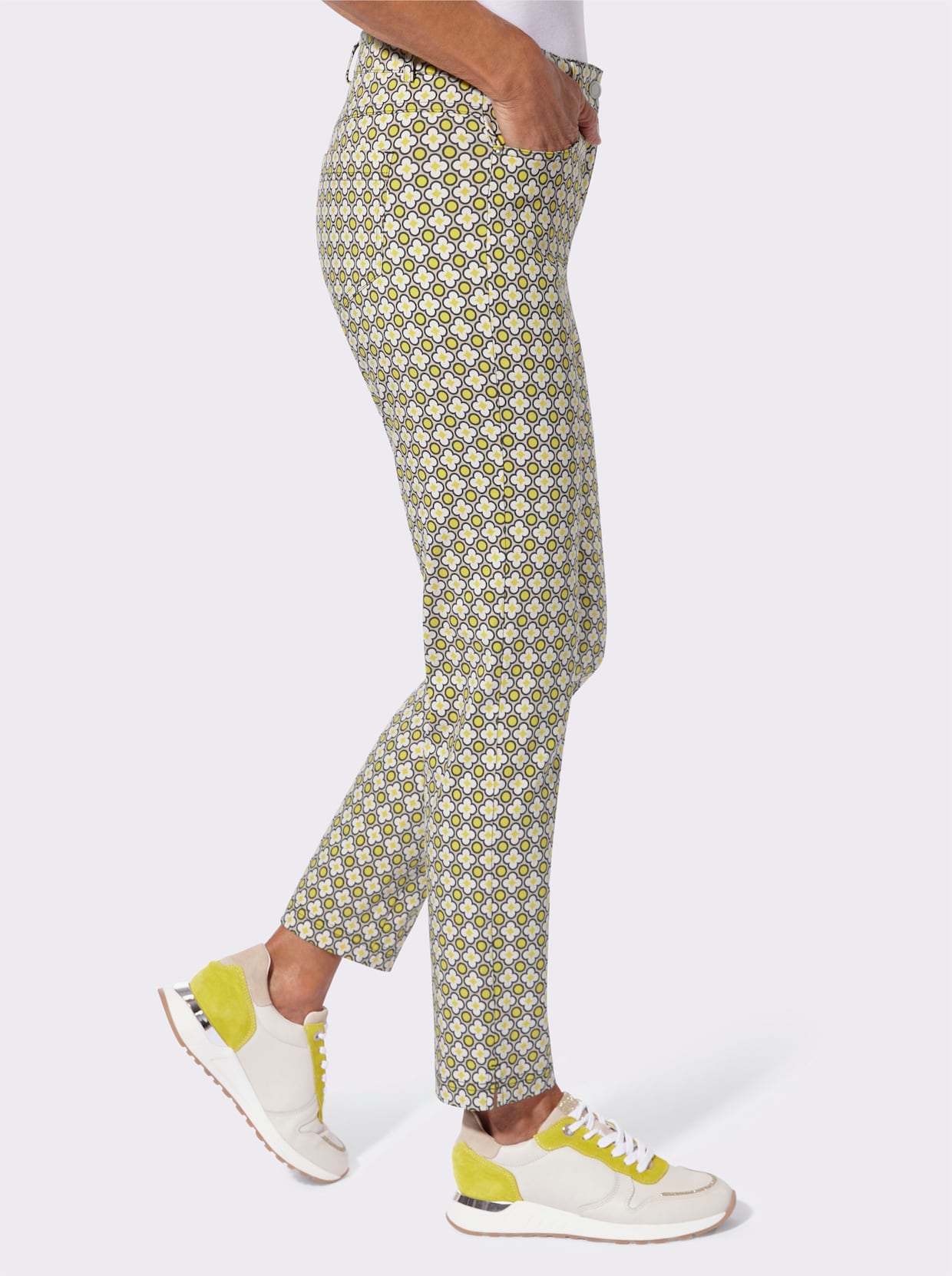 Bengalinhose - sand-limone-bedruckt