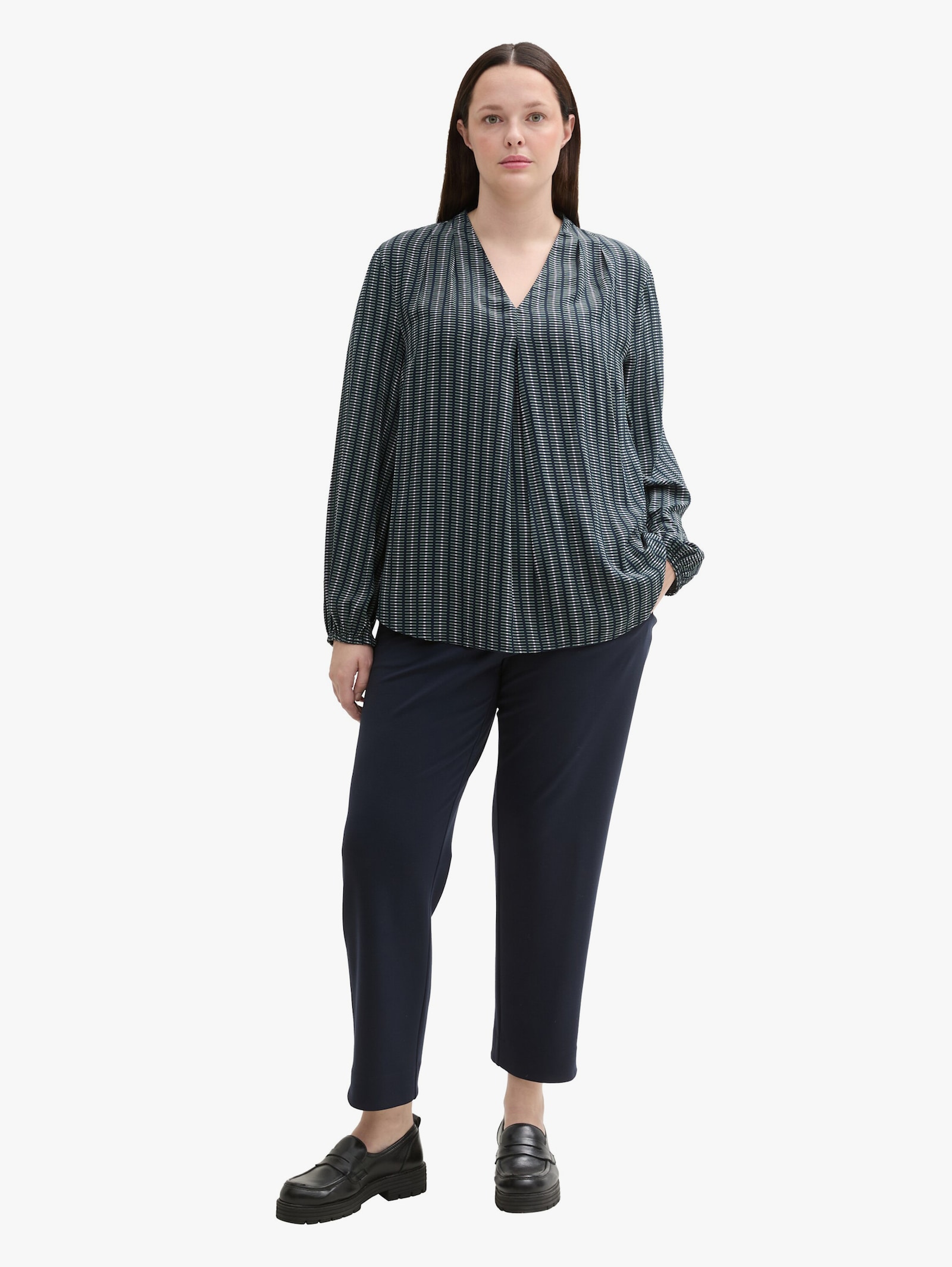 Langarmbluse - contemporary navy check