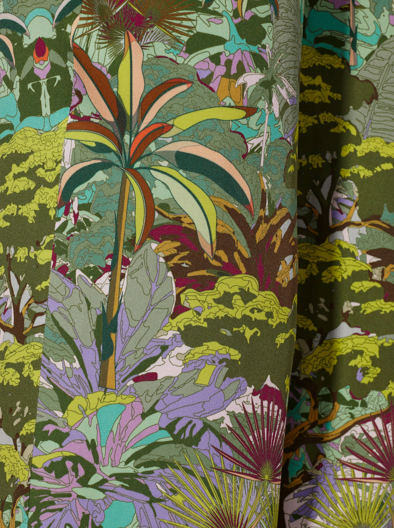 heine Palazzohose mit Dschungel-Dessin - schilf-cognac-bedruckt