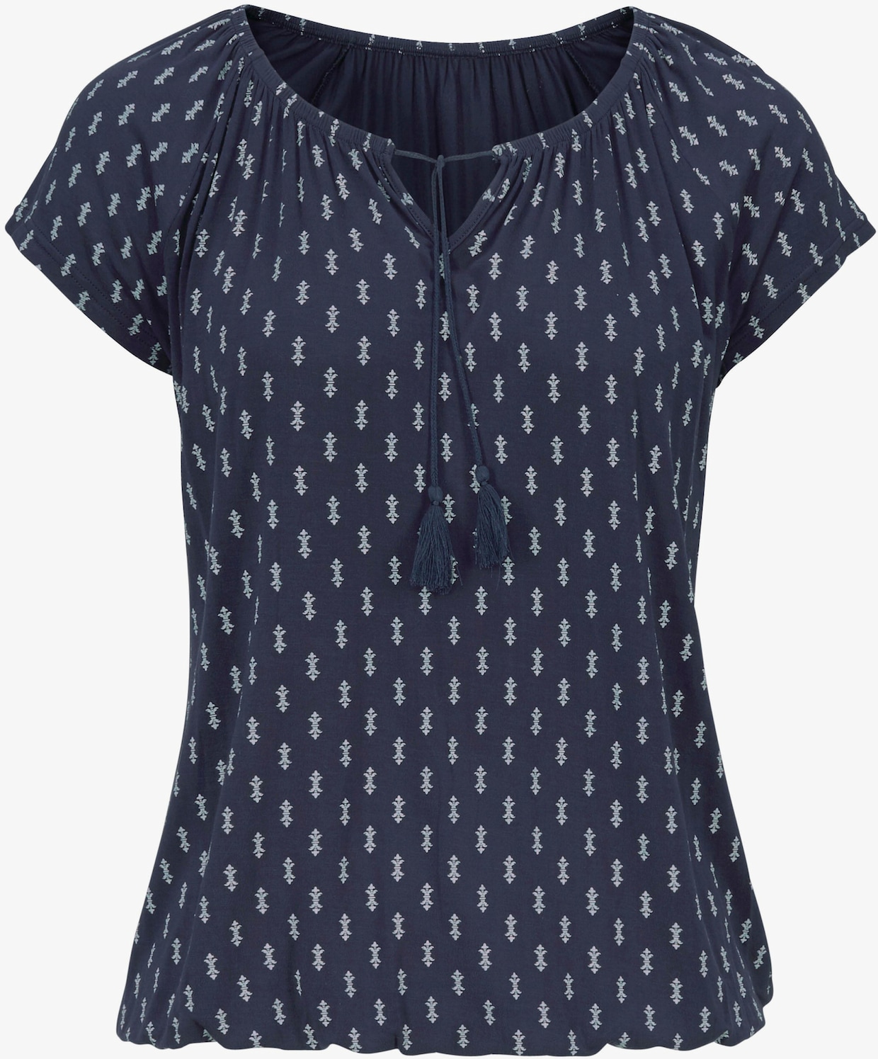 Vivance Shirt met korte mouwen - marine gestippeld, zwart