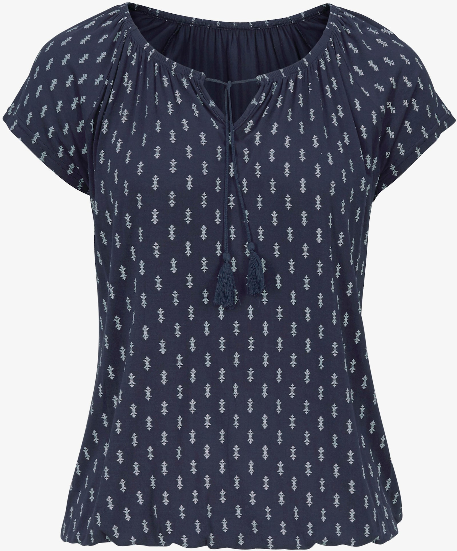 Vivance Kurzarmshirt - navy-gemustert, schwarz