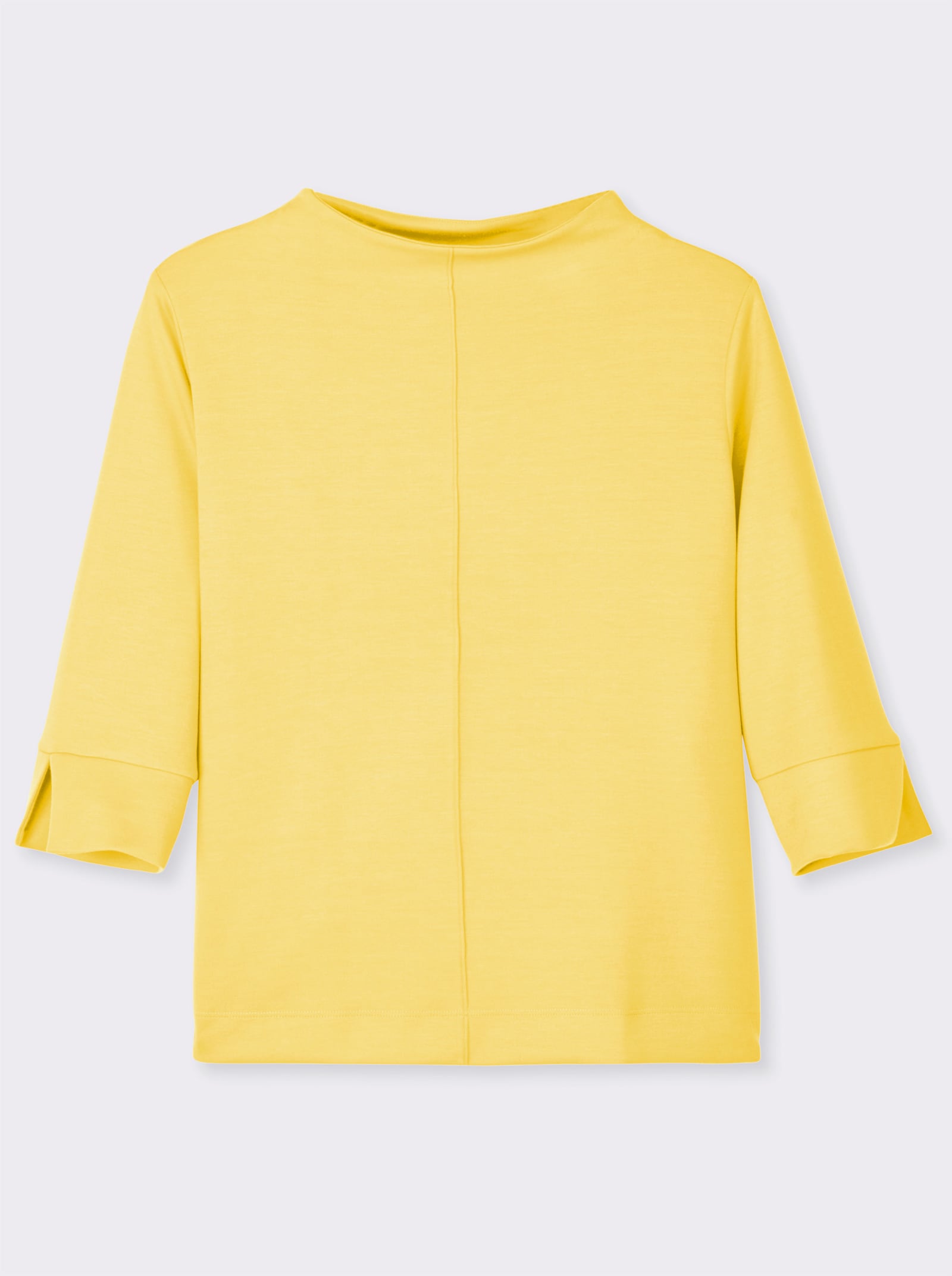 Stehkragenshirt mit 3/4-Ärmeln - zitrone