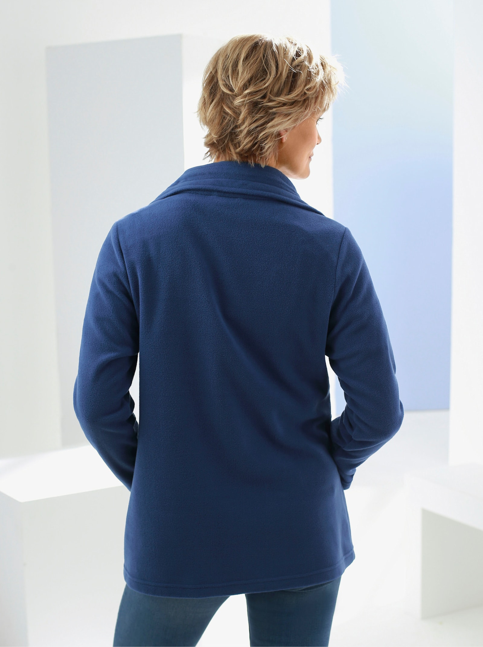 Fleecejacke mit 2-Wege-Reißverschluss - marine