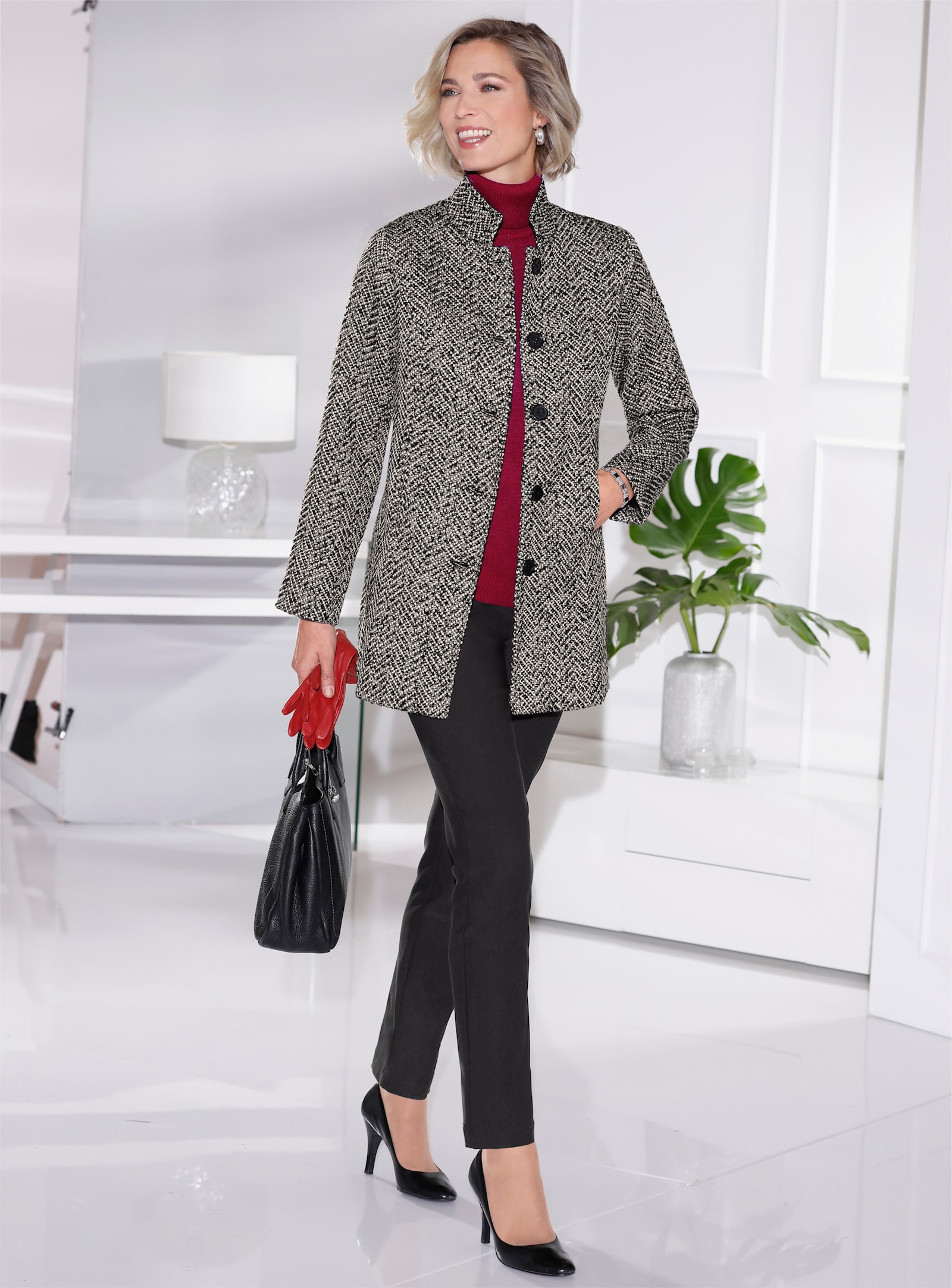 Bengalinhose mit Zierreißverschlüssen - schwarz