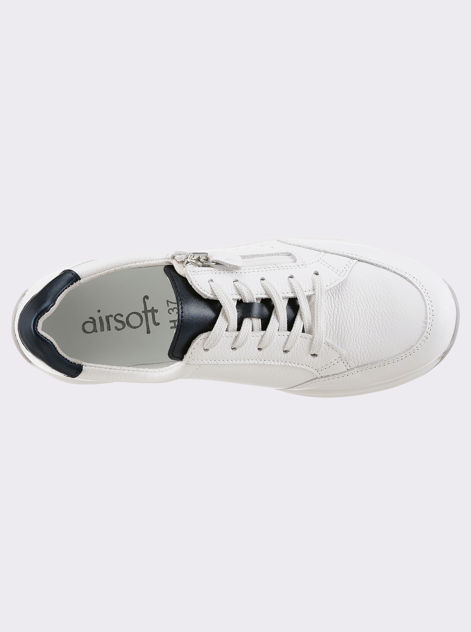 airsoft modern+ Sneaker mit Leder-Wechselfußbett - weiß