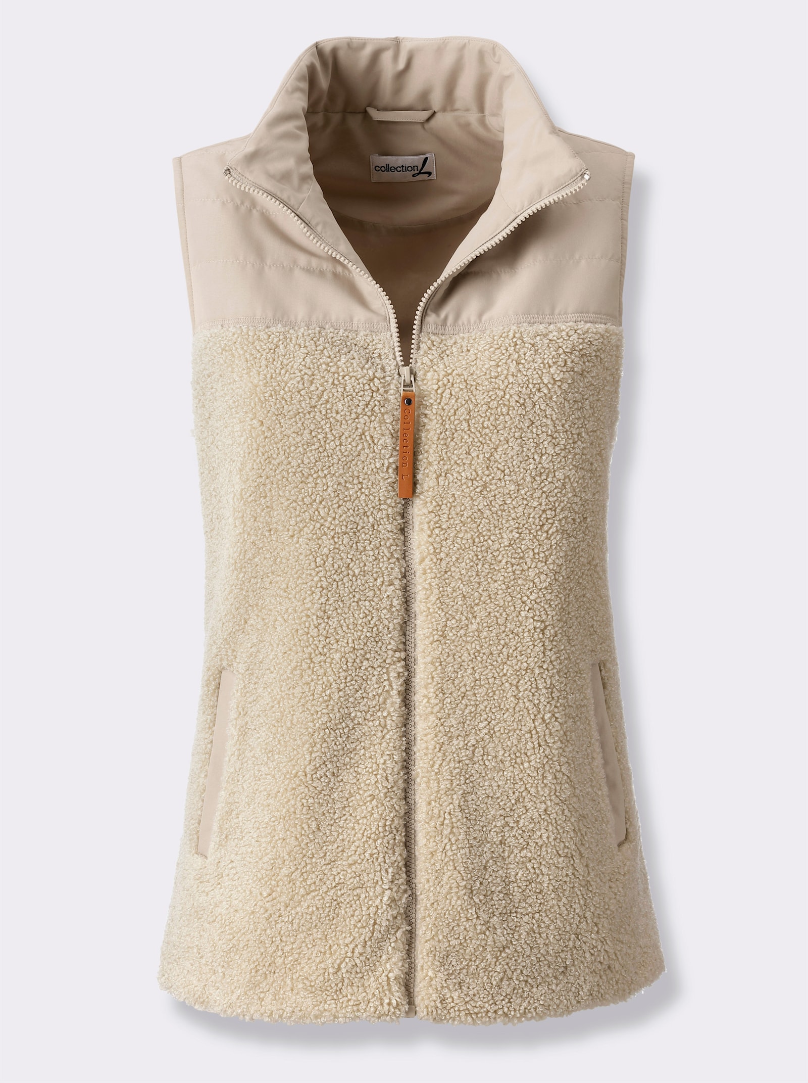 Weste mit Stehkragen - beige