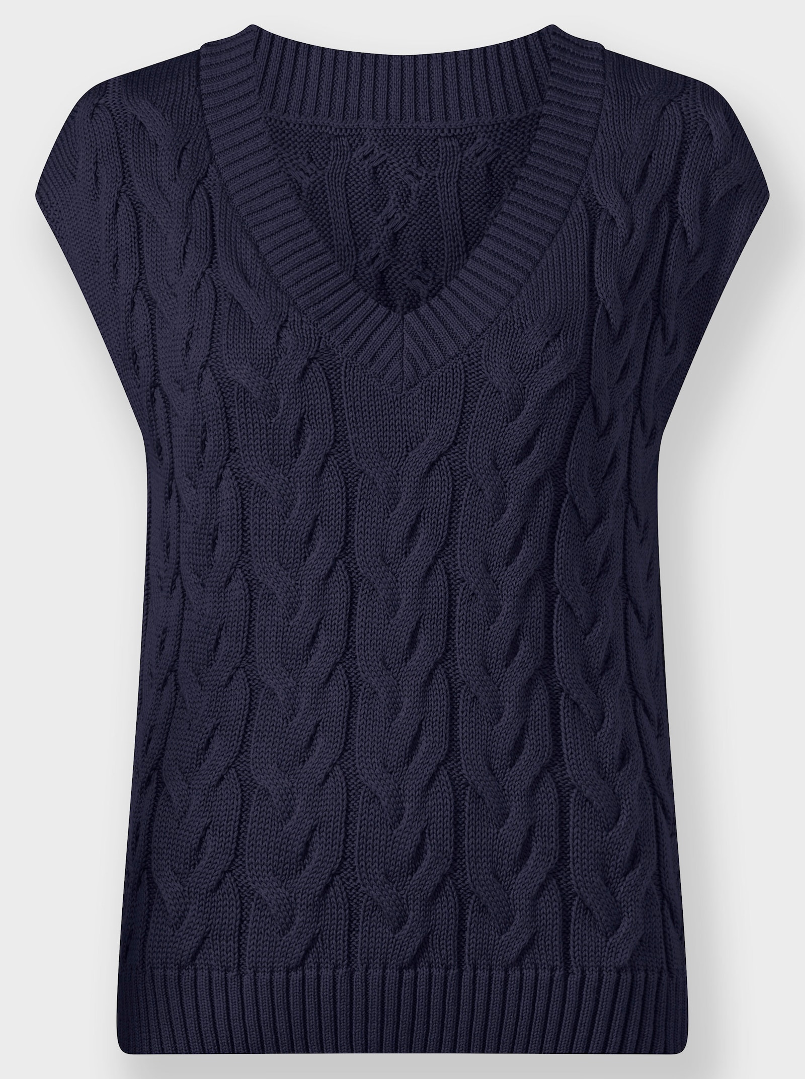 Pullunder mit Zopfmuster - marine
