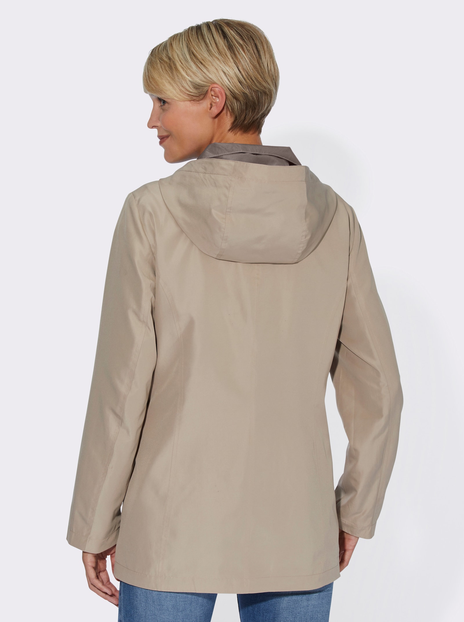 Funktionsjacke mit Innentasche - beige-dunkeltaupe