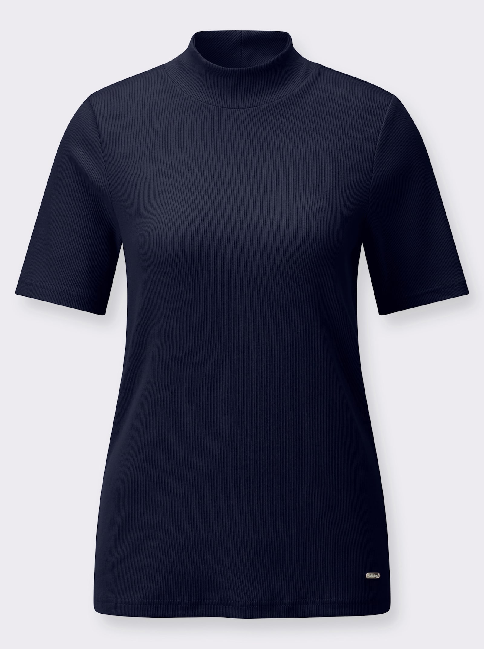 Shirt met opstaande kraag van katoen - marine