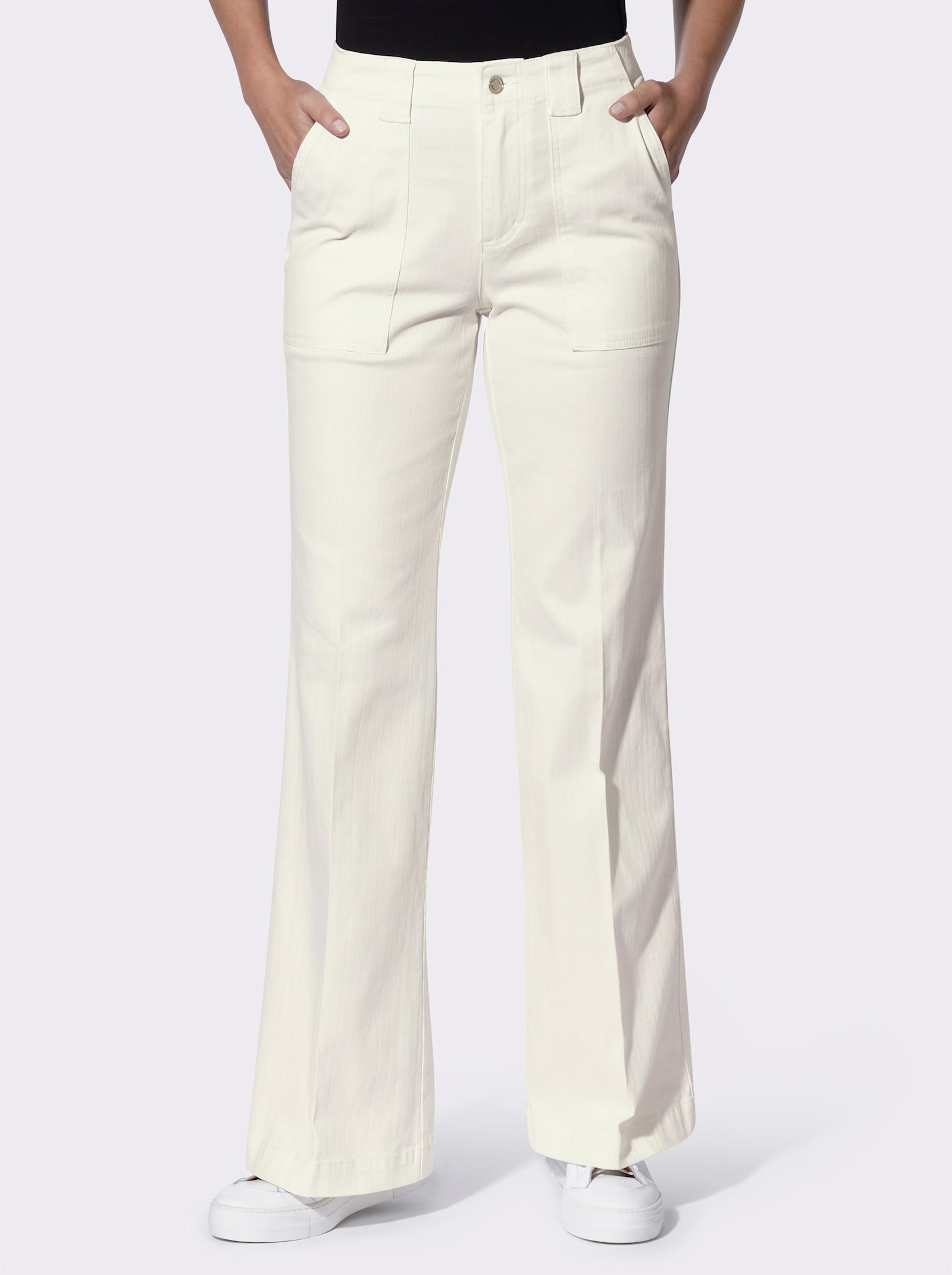 heine Bootcut-Jeans mit aufgesetzten Taschen - ecru