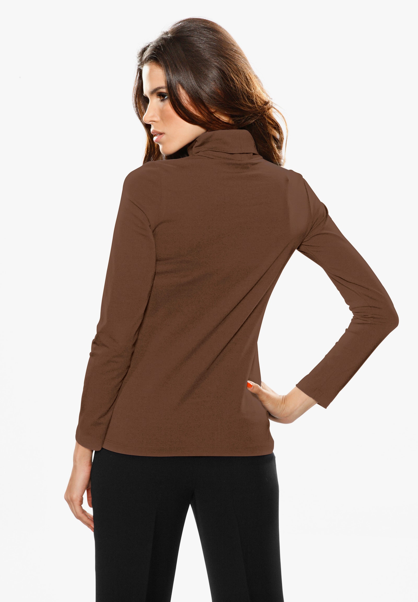 heine Rollkragenshirt in figurbetonter Form - braun